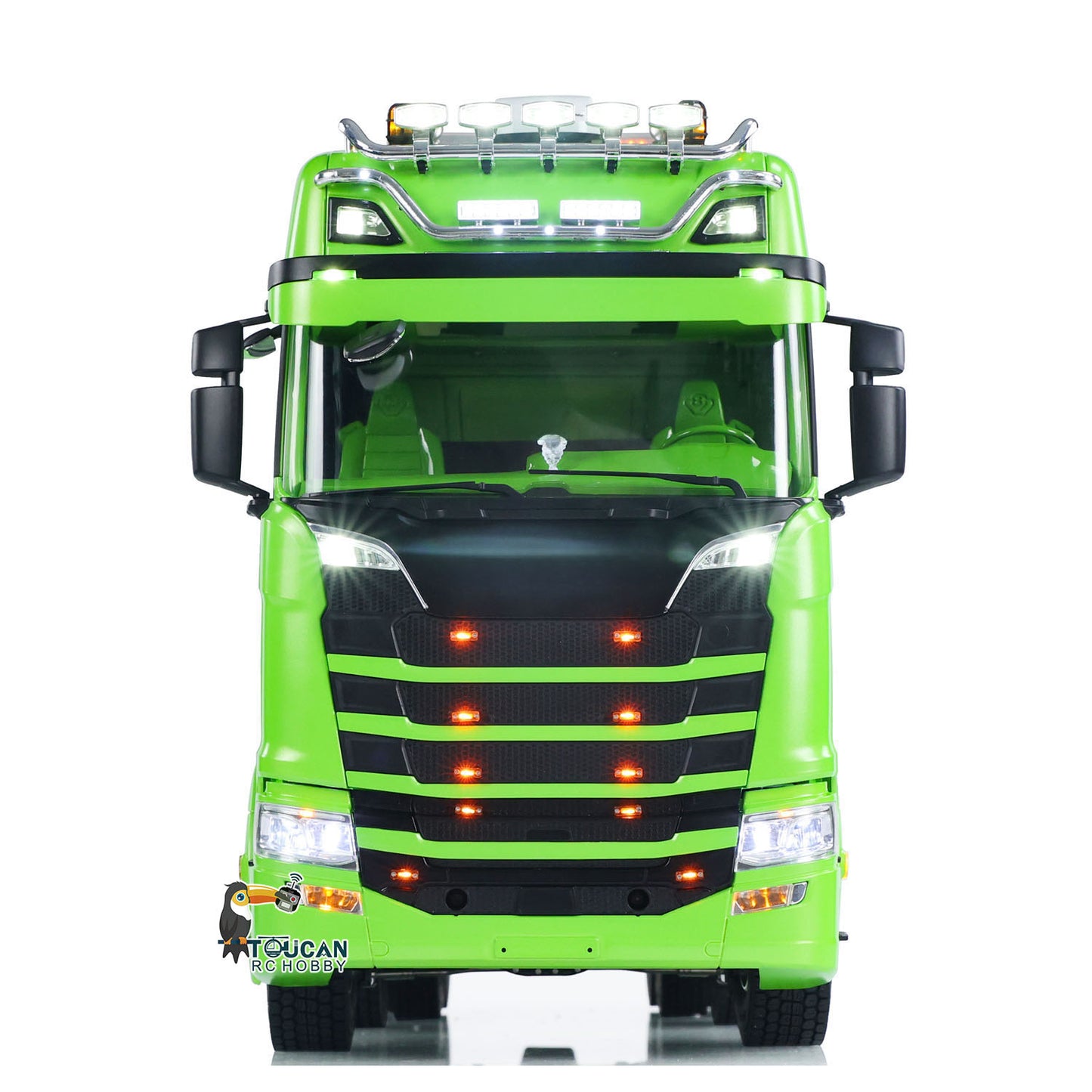 8x8 Metal Chassis 1/14 RC Tractor Truck 770S Remote Control Lorry ST8 Radio Battery RTR Warning Lights Spotlight Magnetic Roof