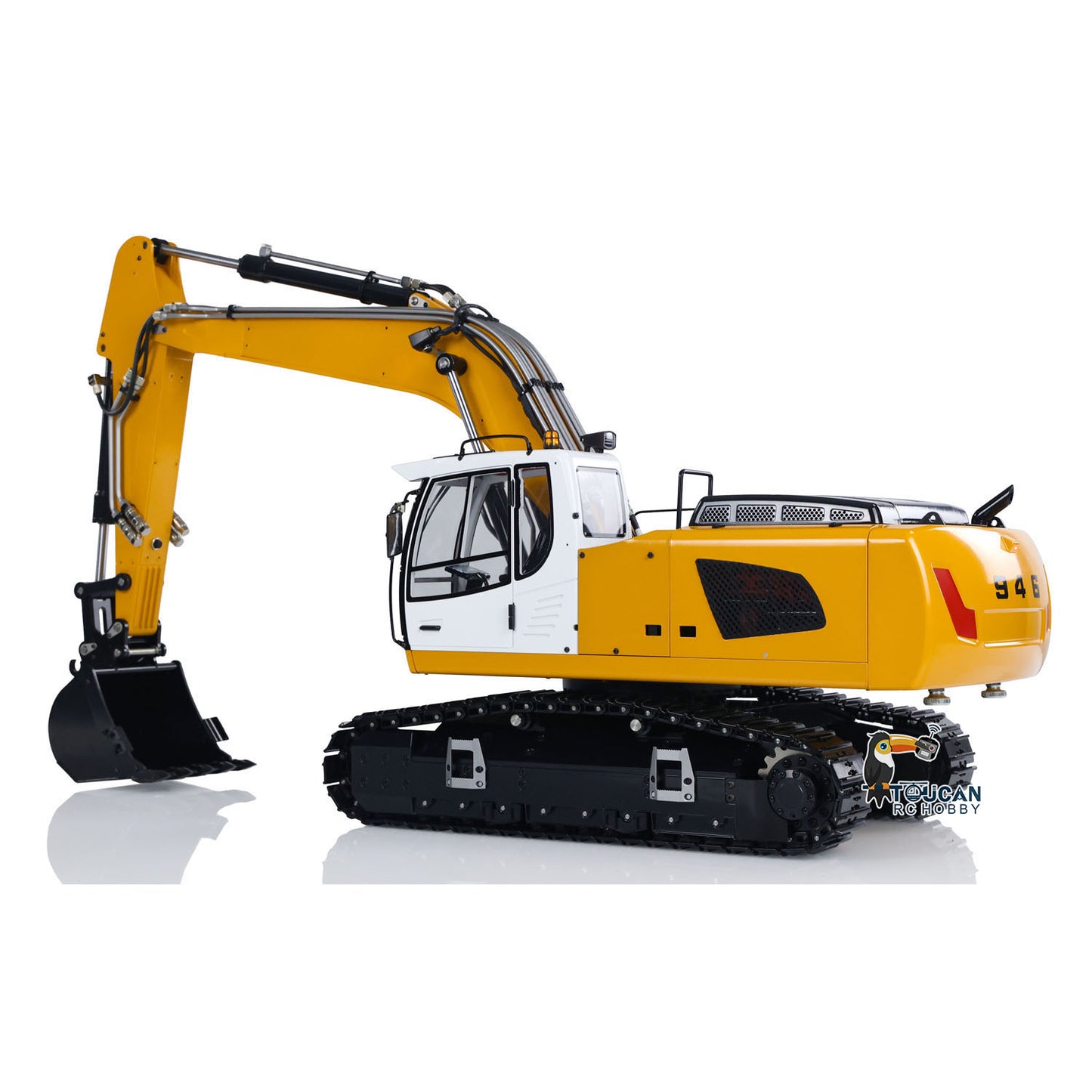 MTM 1/14 946 RC 2 Arms ARTR Metal Hydraulic Tracked Excavator Digger With Ripper Grab Tiltable Bucket