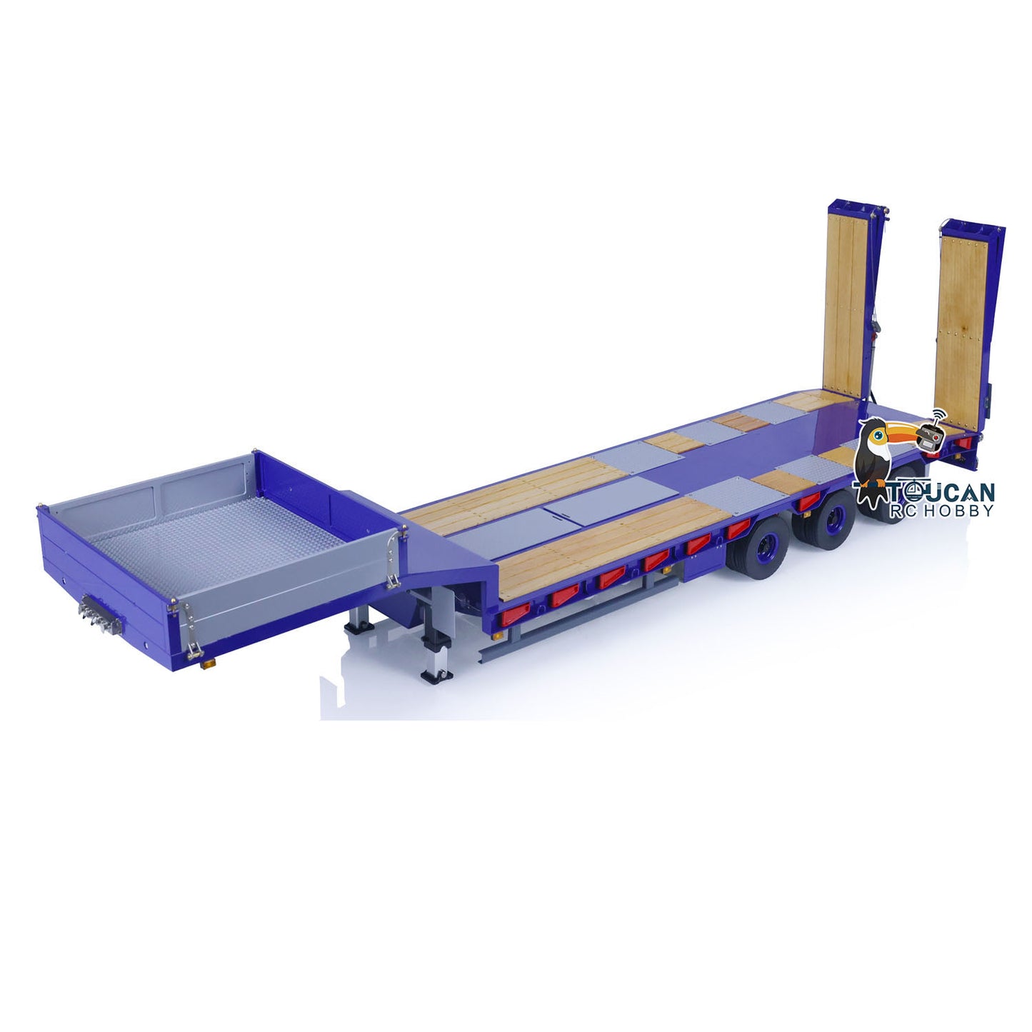 1/14 LESU Metal Trailer Model Kit W/Hydraulic Lifting Tail Board Reversing Valve ESC Motor For Remote Control Tractor Truck