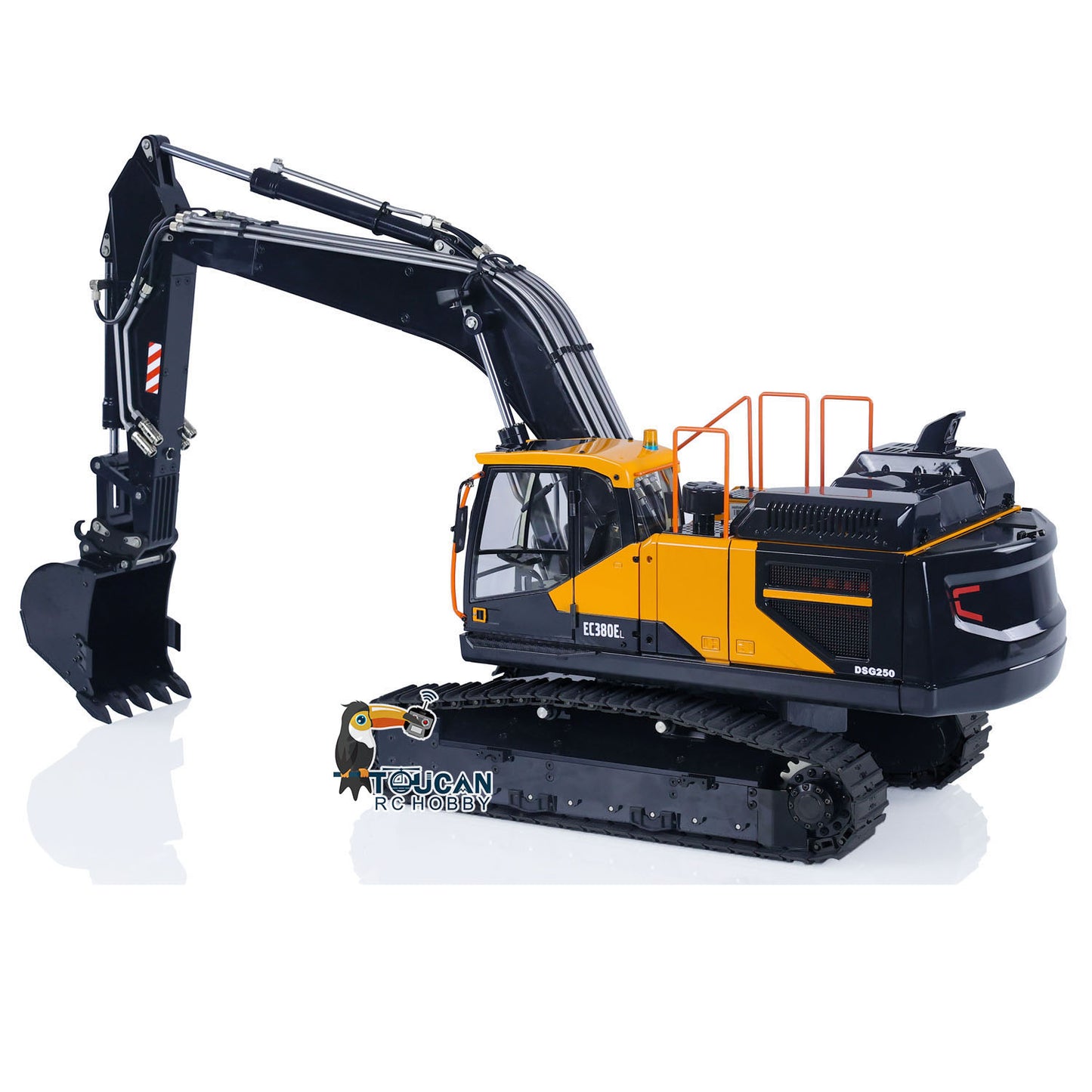 MTM 1/14 EC380 RC 2 Arms Metal Hydraulic PNP Tracked Excavator Digger With Ripper Grab