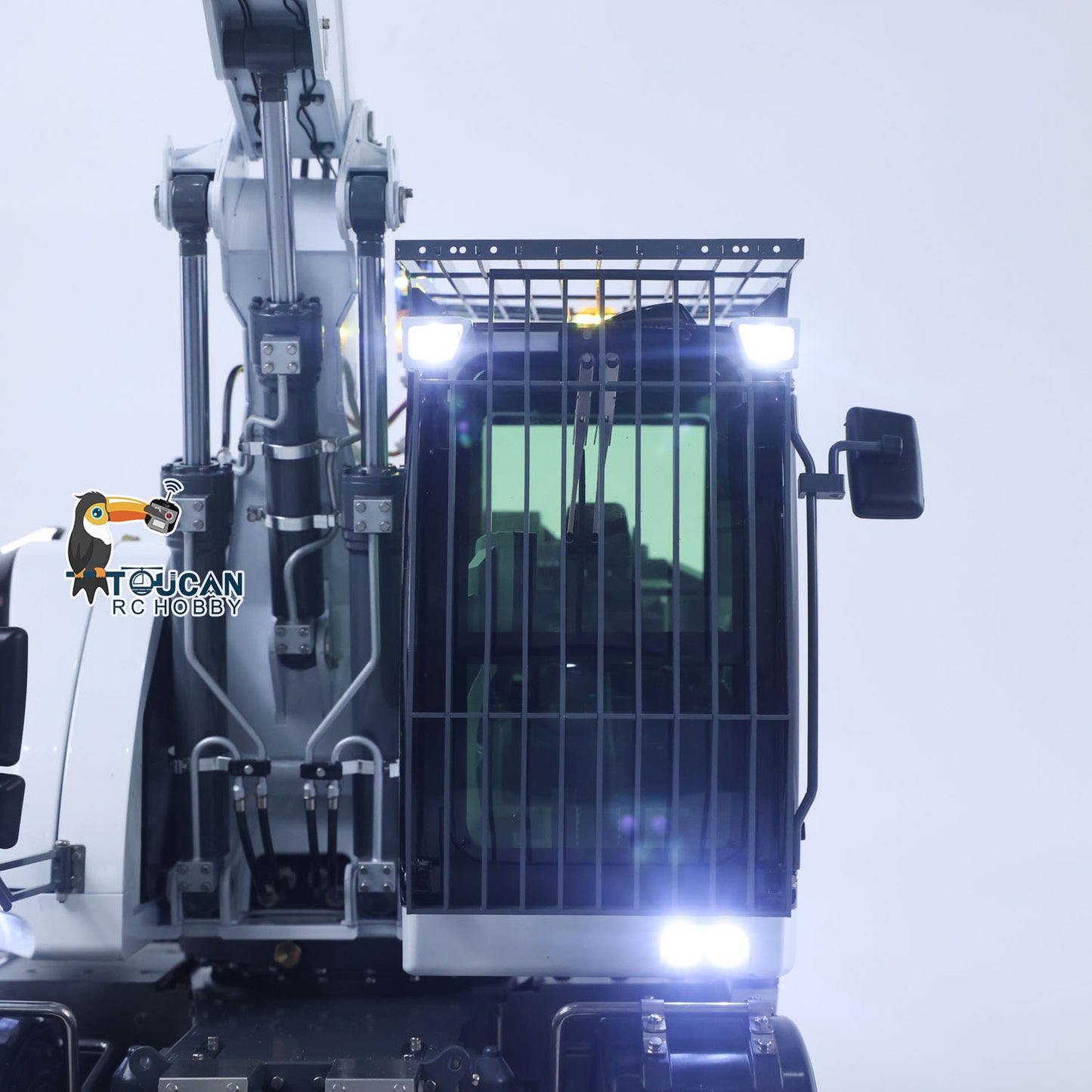 1:14 RC Hydraulic Wheeled Excavator LR914 8-ways Valve 4x4 Digger Engineering Vehicle RTR Axle Lock Upgrade Brushless Motor ESC