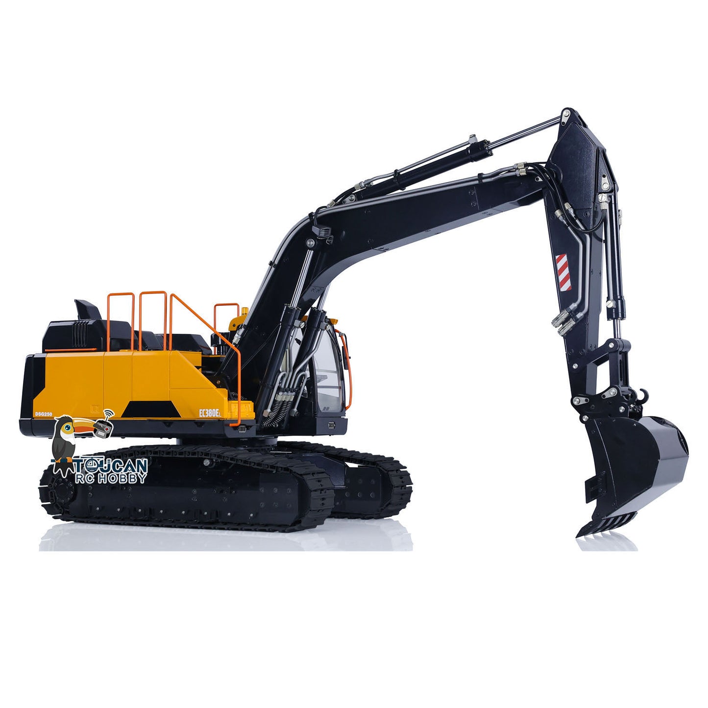 MTM 1/14 EC380 RC 2 Arms Metal Hydraulic PNP Tracked Excavator Digger With Ripper Grab