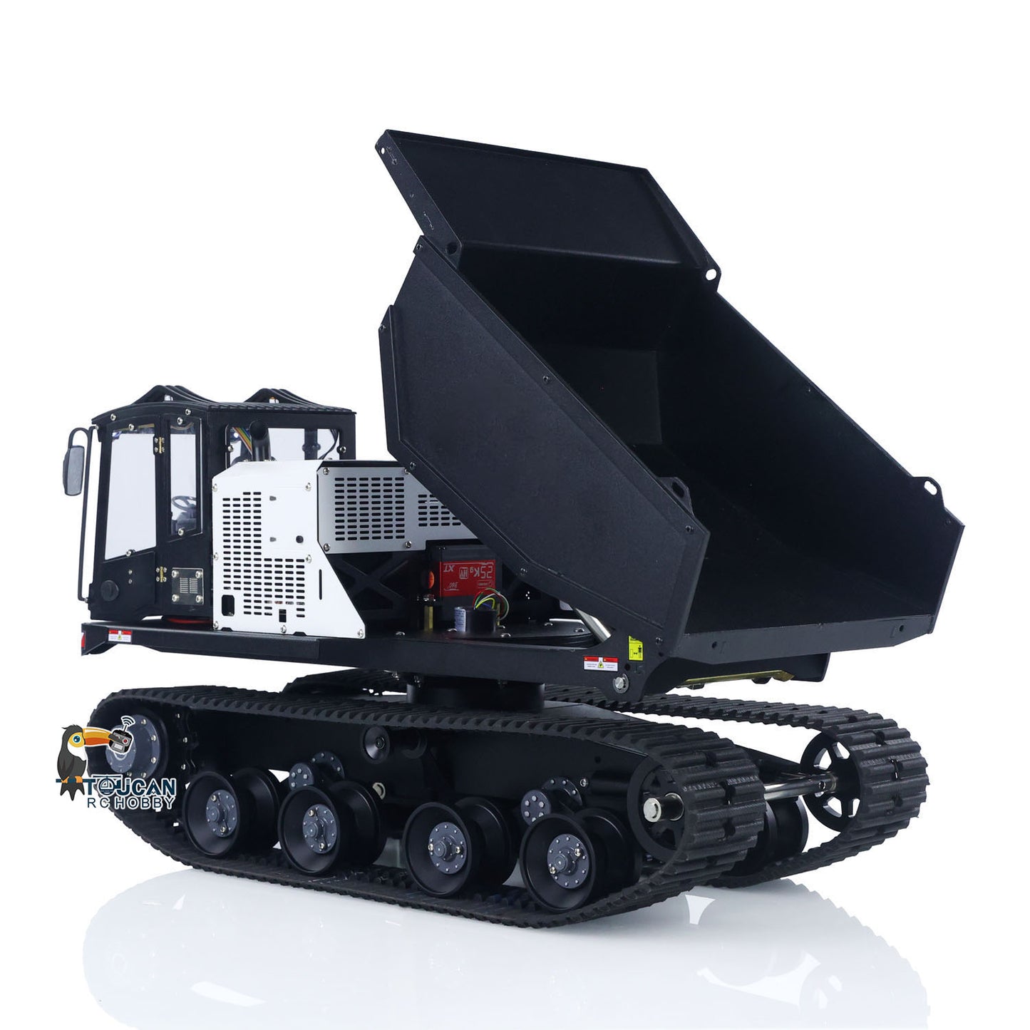 US STOCK Metal 1/14 RC Hydraulic Crawler Dump Truck T14R Radio Controlled Tracked Tipper RTR Construction Vehicle ST8 Light Sound Battery