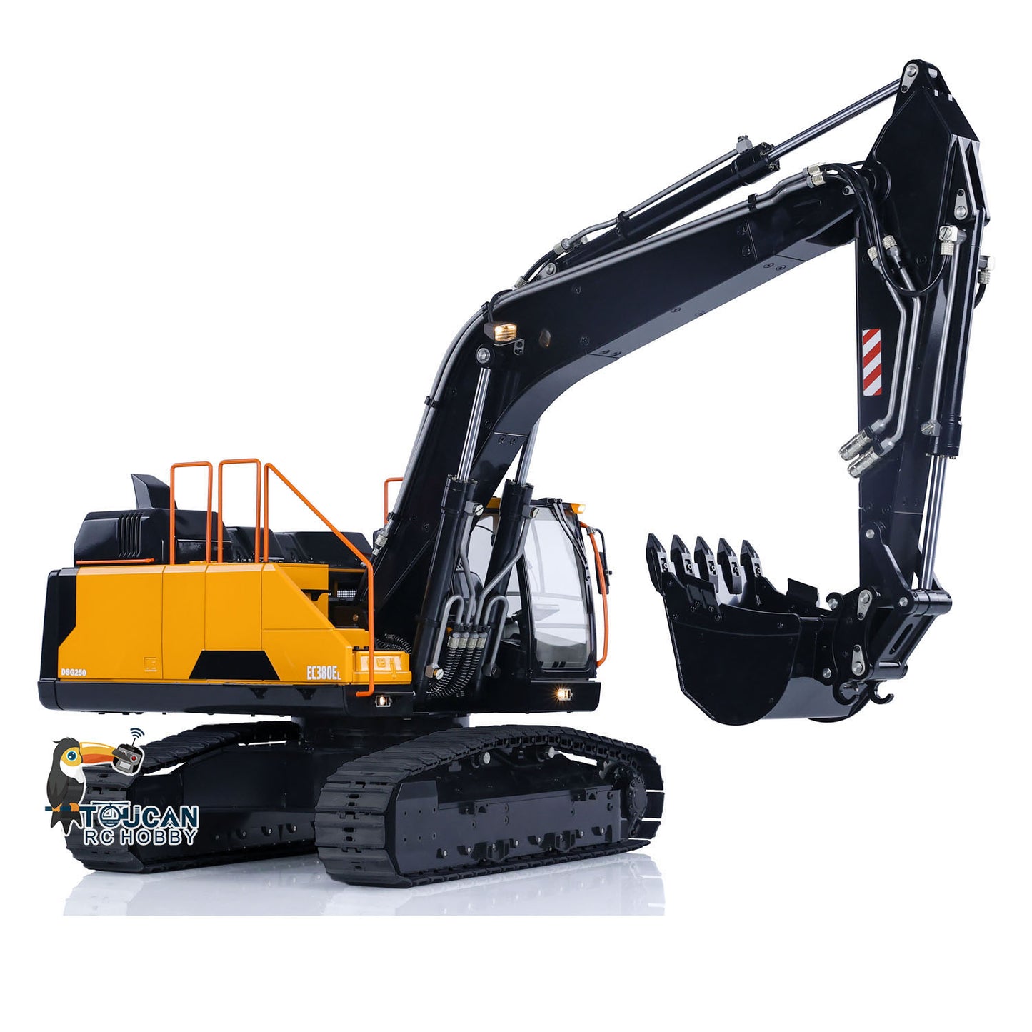 MTM 1/14 EC380 RC 2 Arms Metal Hydraulic PNP Tracked Excavator Digger With Ripper Grab