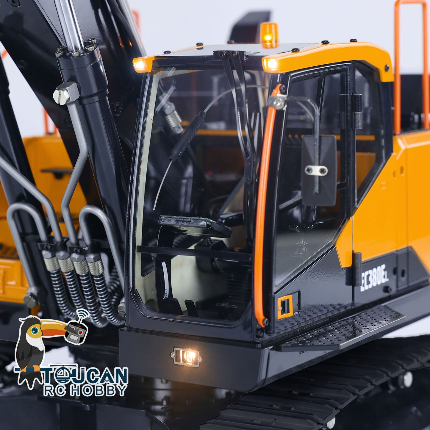 MTM 1/14 EC380 RC 2 Arms Metal Hydraulic PNP Tracked Excavator Digger With Ripper Grab