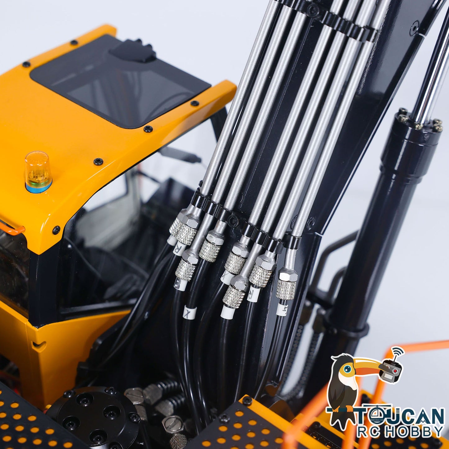 MTM 1/14 EC380 RC 2 Arms Metal Hydraulic PNP Tracked Excavator Digger With Ripper Grab