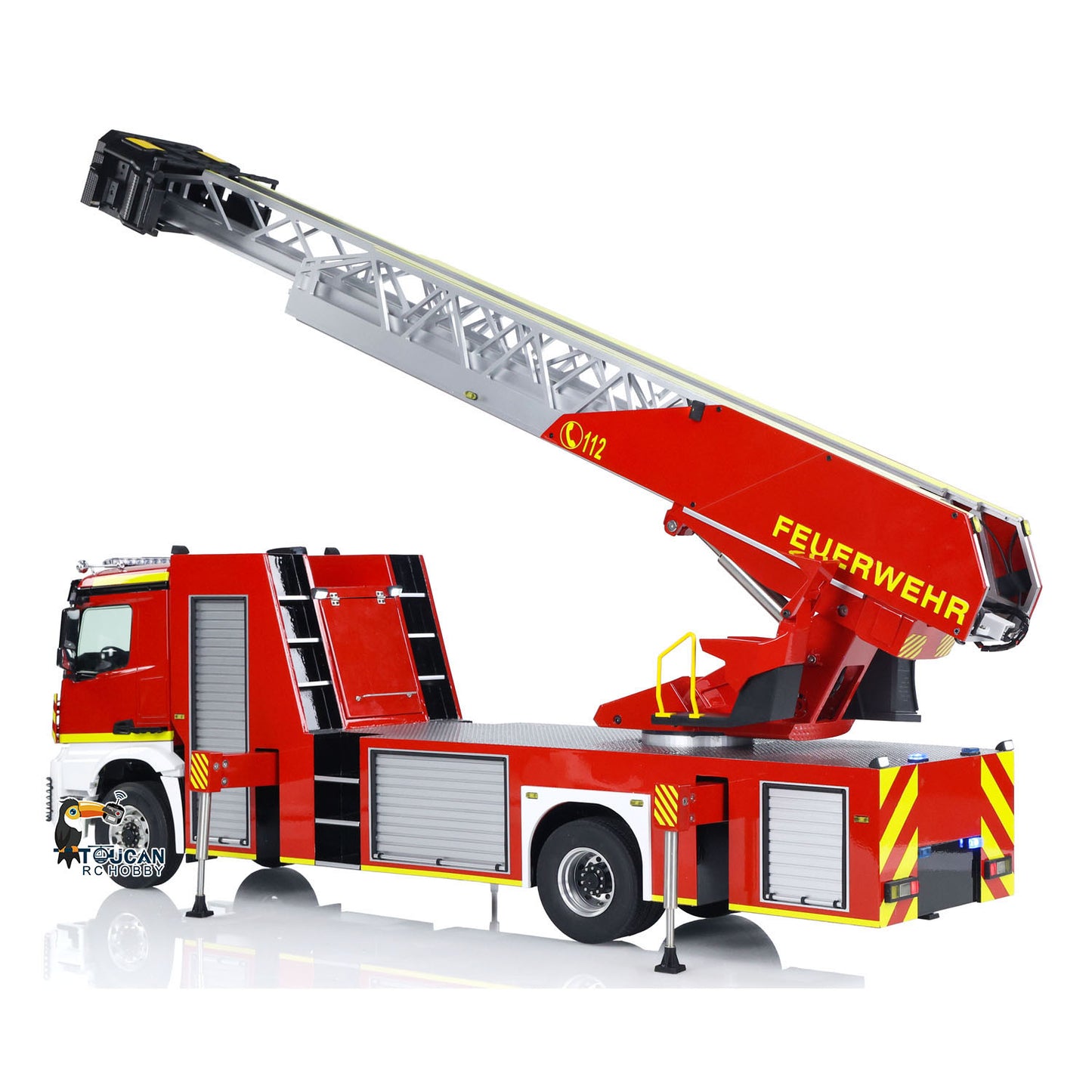 1/14 4X2 Metal Chassis Electric Lift Ladder Truck RC Fire Truck ST8 Radio 2Speed Full Metal Differential Axle