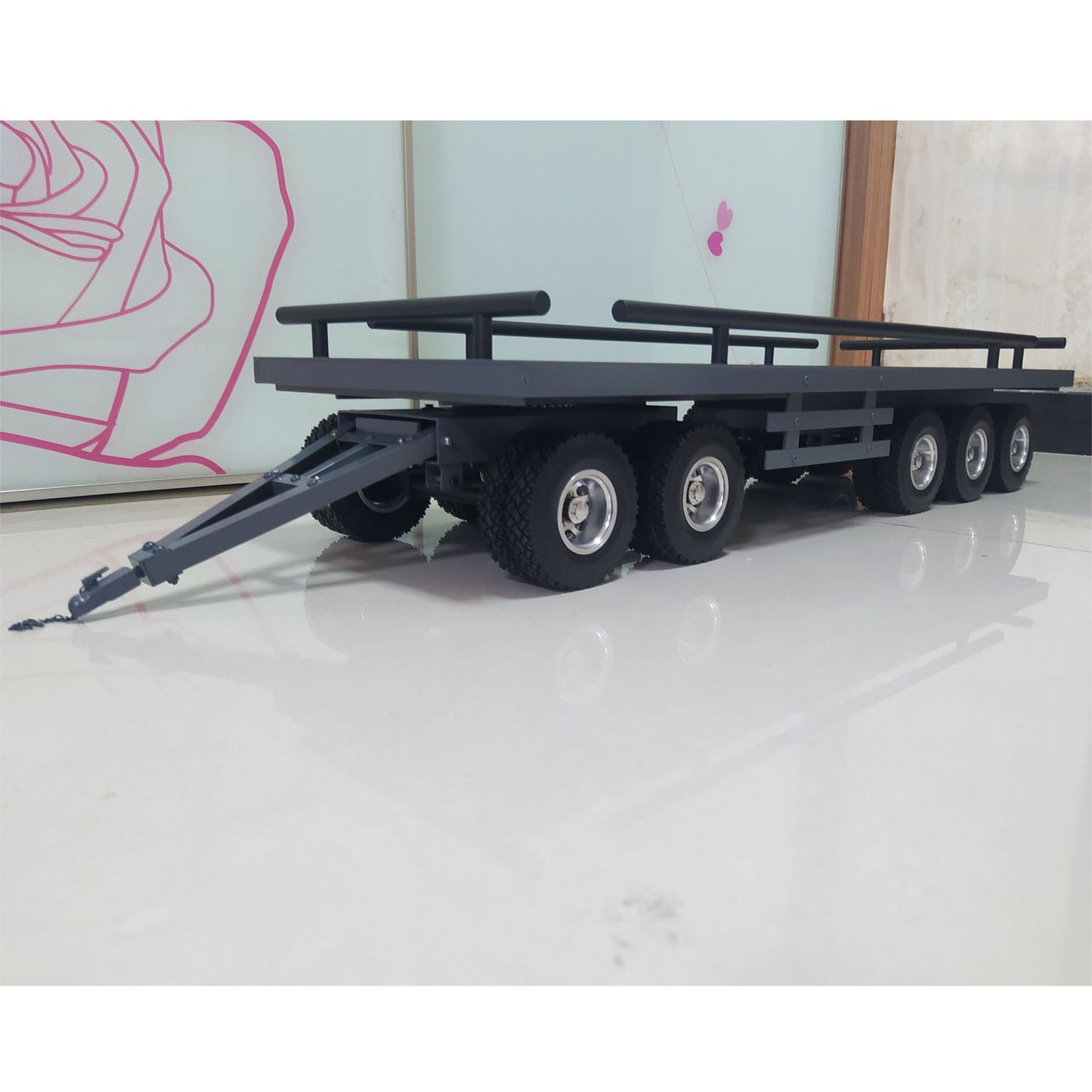 Metal 5 Axles Trailer for 1/14 RC Hydraulic Dump Tractor