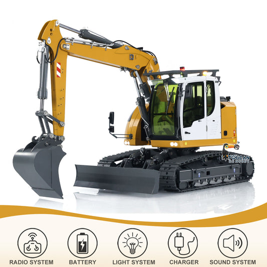 US STOCK 1/14 Radio Controlled Hydraulic Excavator LR 914 5ways Valve RC Digger Model RTR Electric Construction Vehicle ST8 Radio Battery