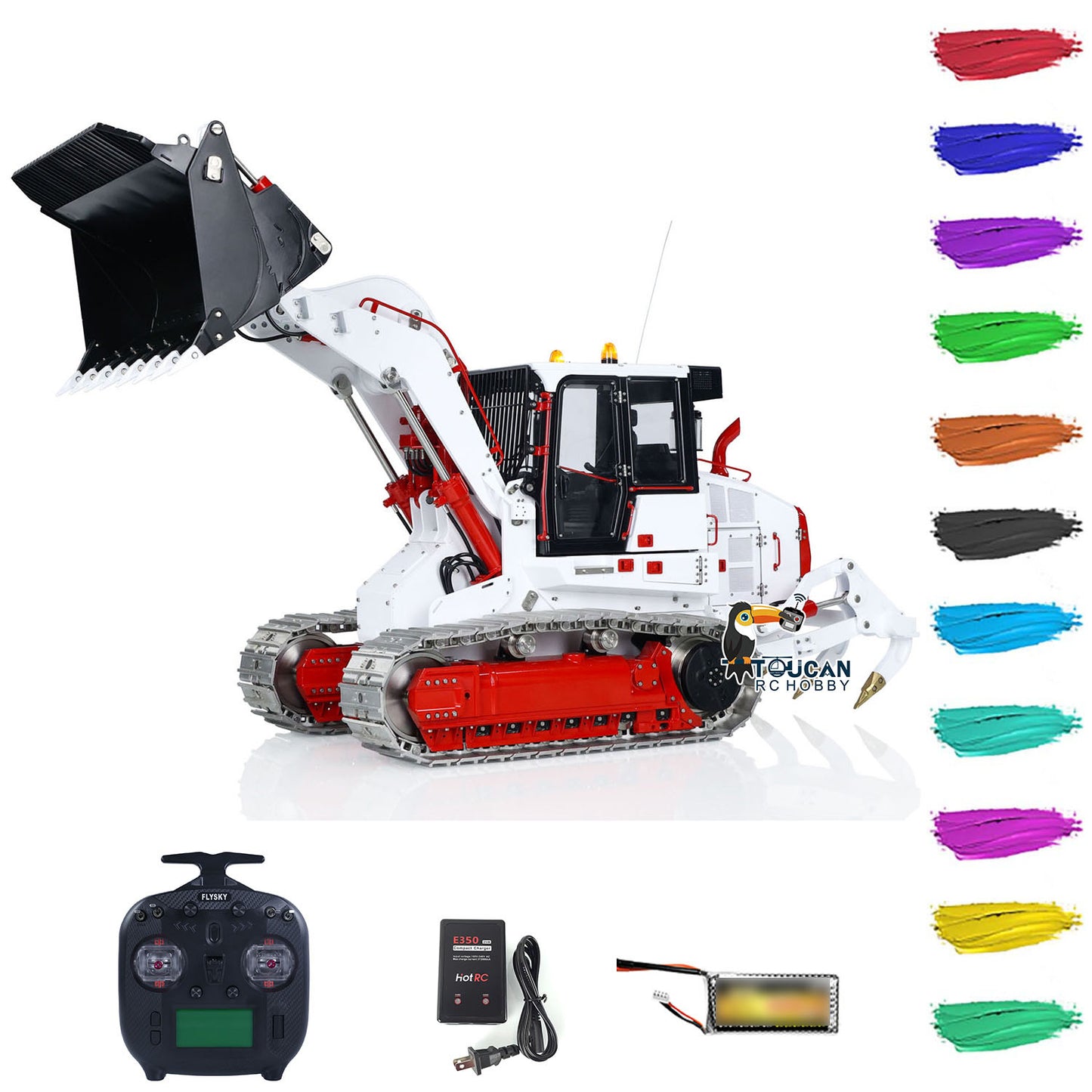 1/14 LESU 973K RC Hydraulic Loader RTR RC Tracked Car Openable Bucket Rear Plow