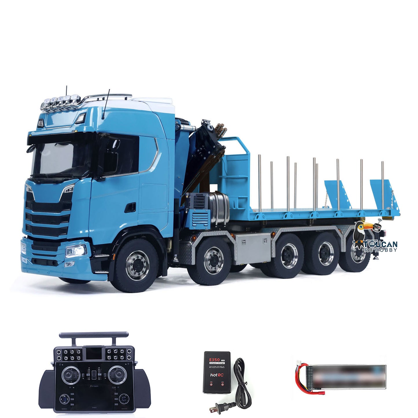 770S 1/14 RC Flatbed Timber 10x10 Metal Hydraulic Crane Radio Control Dump Truck