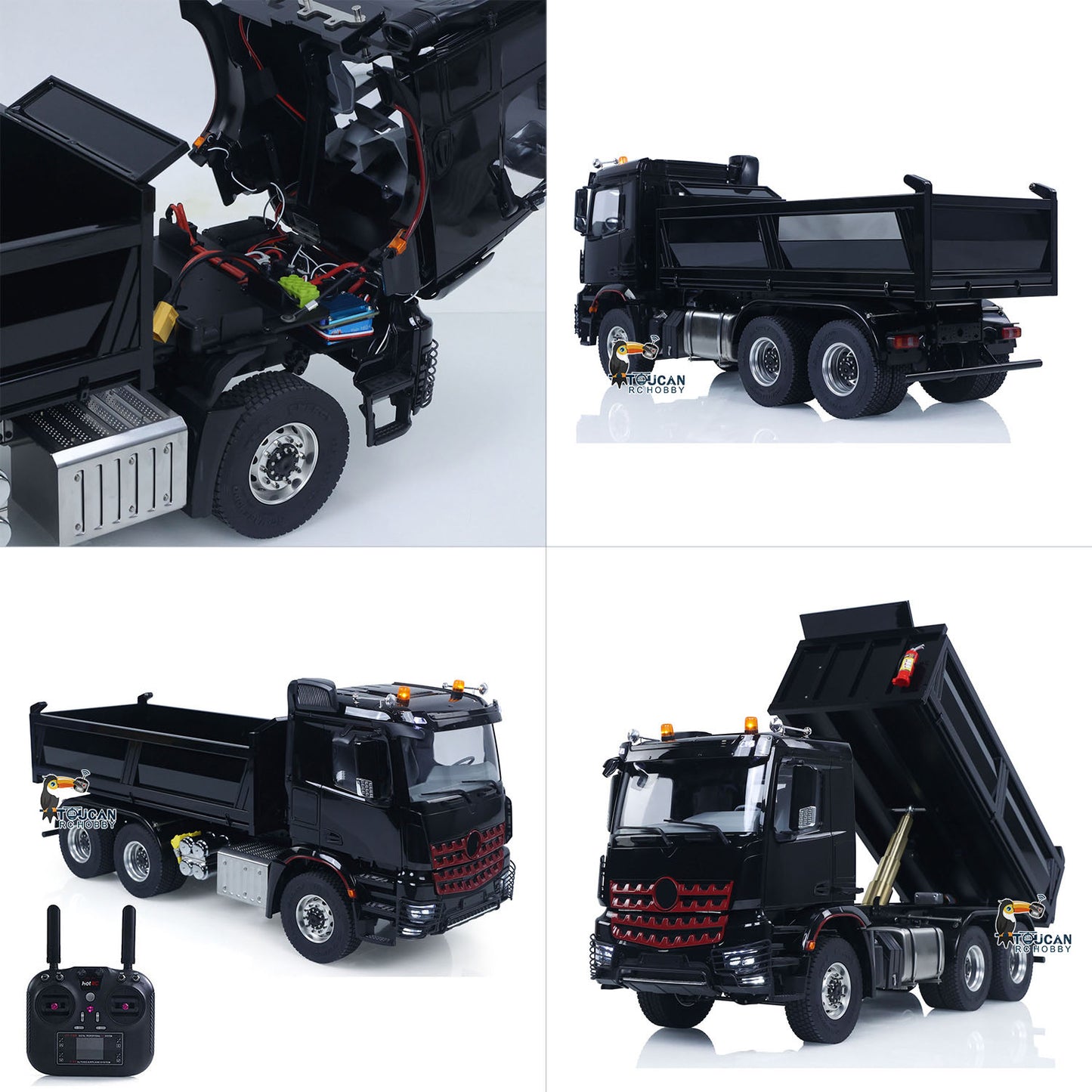 IN STOCK MDMODEL 3348 6x6 Metal Chassis 1/14 RC Hydraulic Dump Truck Remote Control Tipper 2Speed Gearbox Light Sound HotRC Radio RTR or PNP