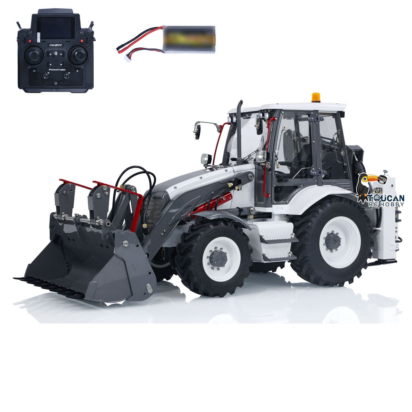 LESU 1/14 Chargeuse-pelleteuse hydraulique RC en métal AOUE BL71 Pelle électrique 2 en 1