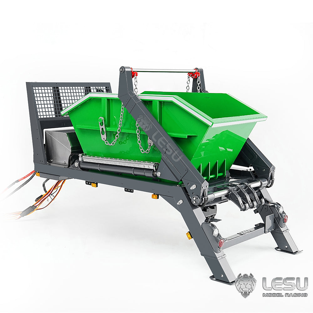 LESU 4X4 1/14 RC Hydraulic Swing Arm Garbage Truck Skip Loader TGS Paintied Car