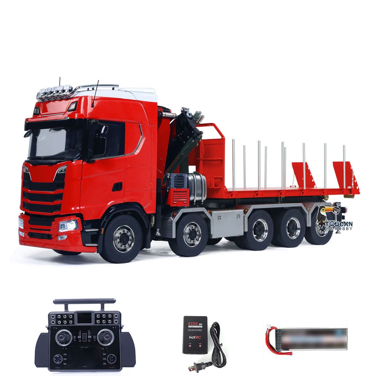 770S 1/14 RC Flatbed Timber 10x10 Metal Hydraulic Crane Radio Control Dump Truck