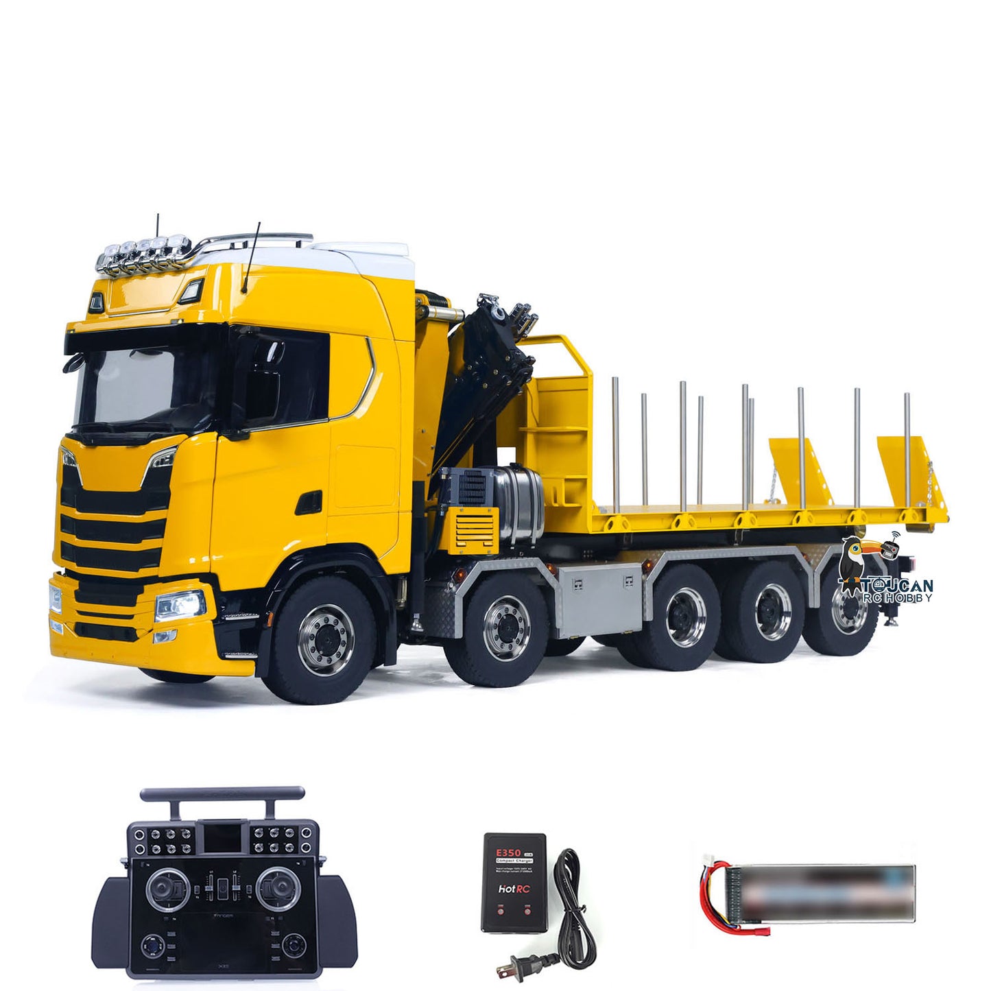 770S 1/14 RC Flatbed Timber 10x10 Metal Hydraulic Crane Radio Control Dump Truck