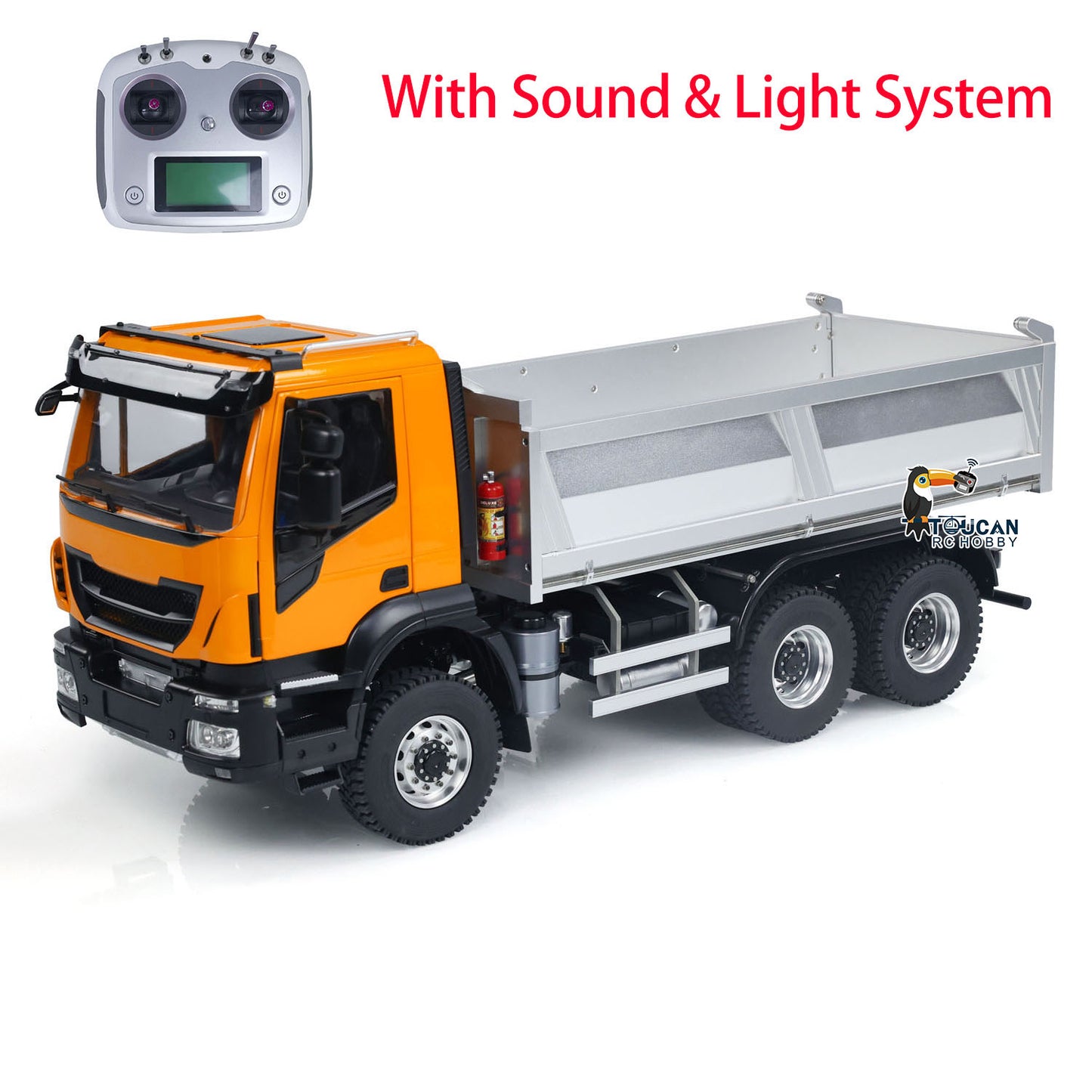 1/14 6x6 Hydraulischer RC Lackierter Zusammengebauter PNP LKW-Dumper Mit 2-Gang-Getriebe Sound-Licht-System