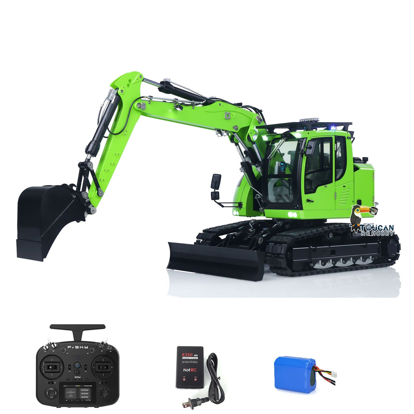 CUT Model 1/14 RC Hydraulic Excavator LR 914 Metal Remote Control Digger Model 5ways Valve RTR Construction Car ST8 Radio Battery