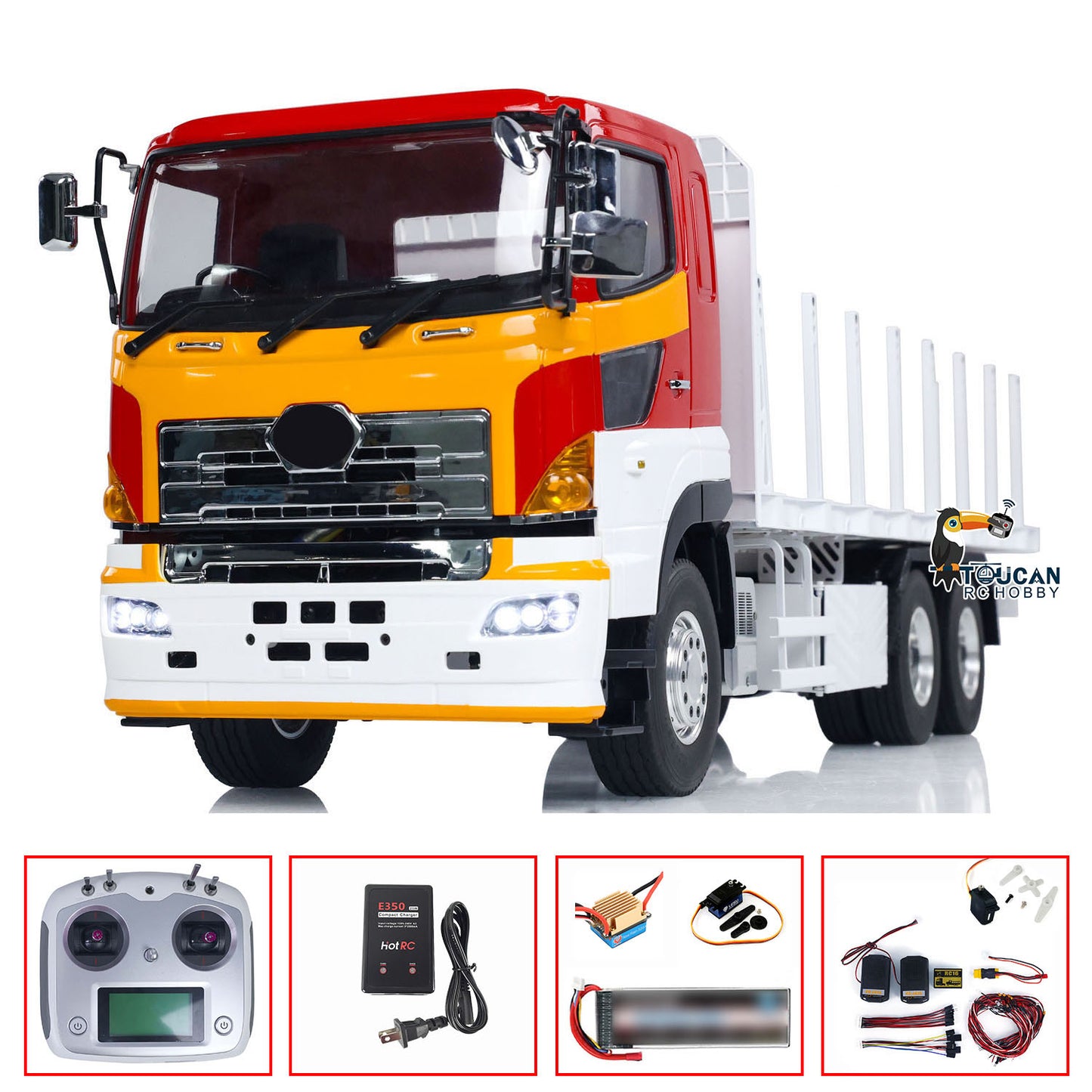 LESU 6x4 1/14 RC Timber Truck RTR Flatbed Lorry Trailer Car