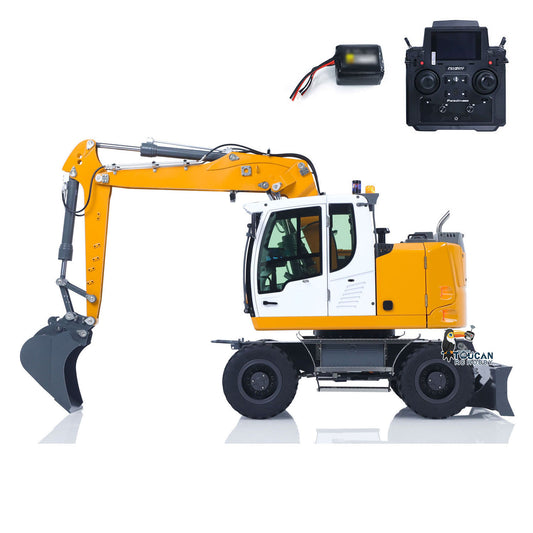 1/14 Remote Control Hydraulic Wheeled Excavator 7-ways Valve RC Digger 2WD/4WD Engineering Vehicle RTR Axle Lock PL18EV Lite