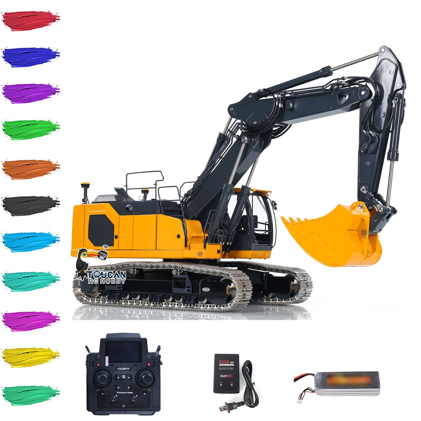 EN STOCK LESU LR945 1/14 Kits d'excavatrice hydraulique RC à 3 bras PNP RTR