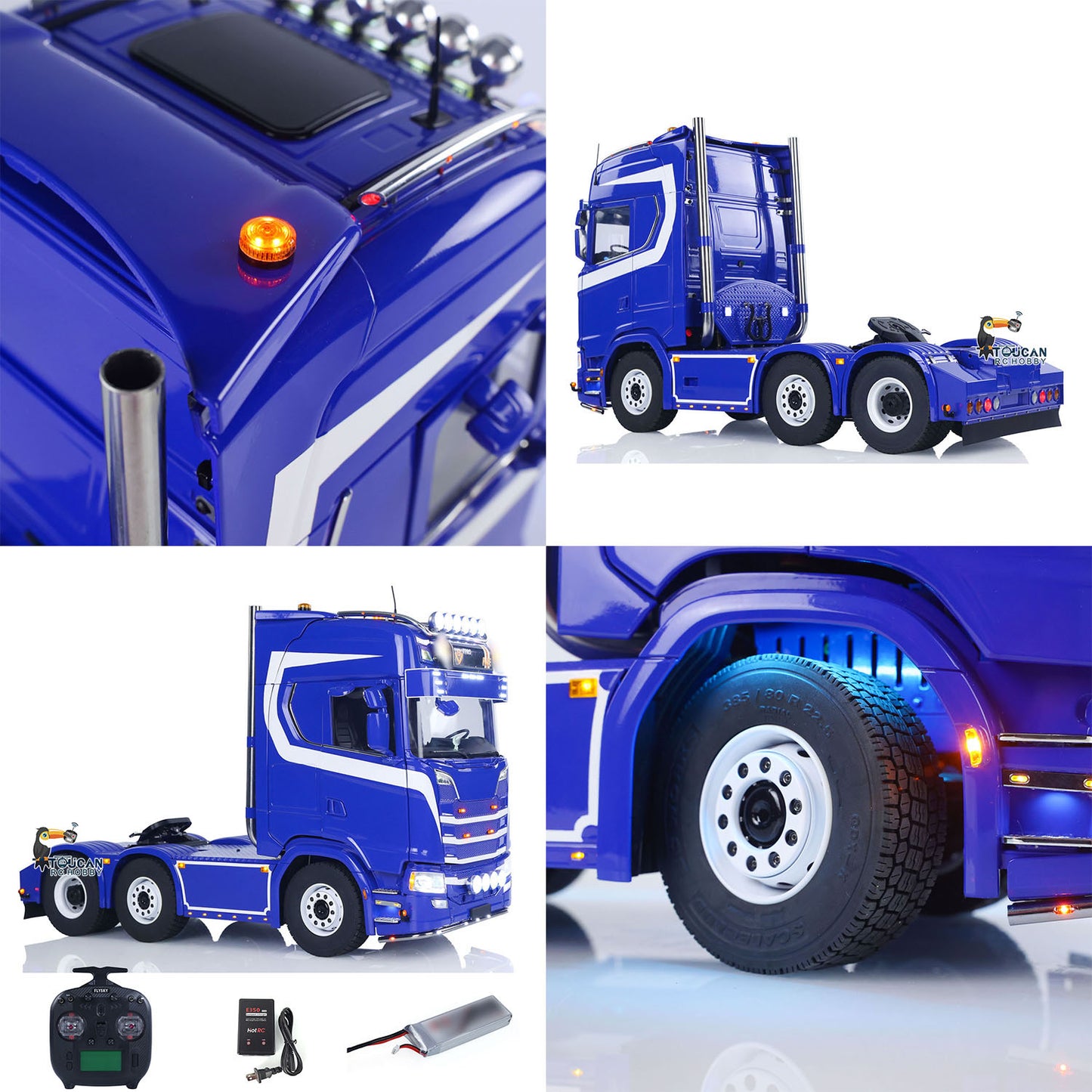TOUCAN 770S 1/14 RC Tractor Truck 6X6 Metal Chassis Axle Locks 3Speed RTR Smoke Sound Light Unit Cabin Suspension ST8