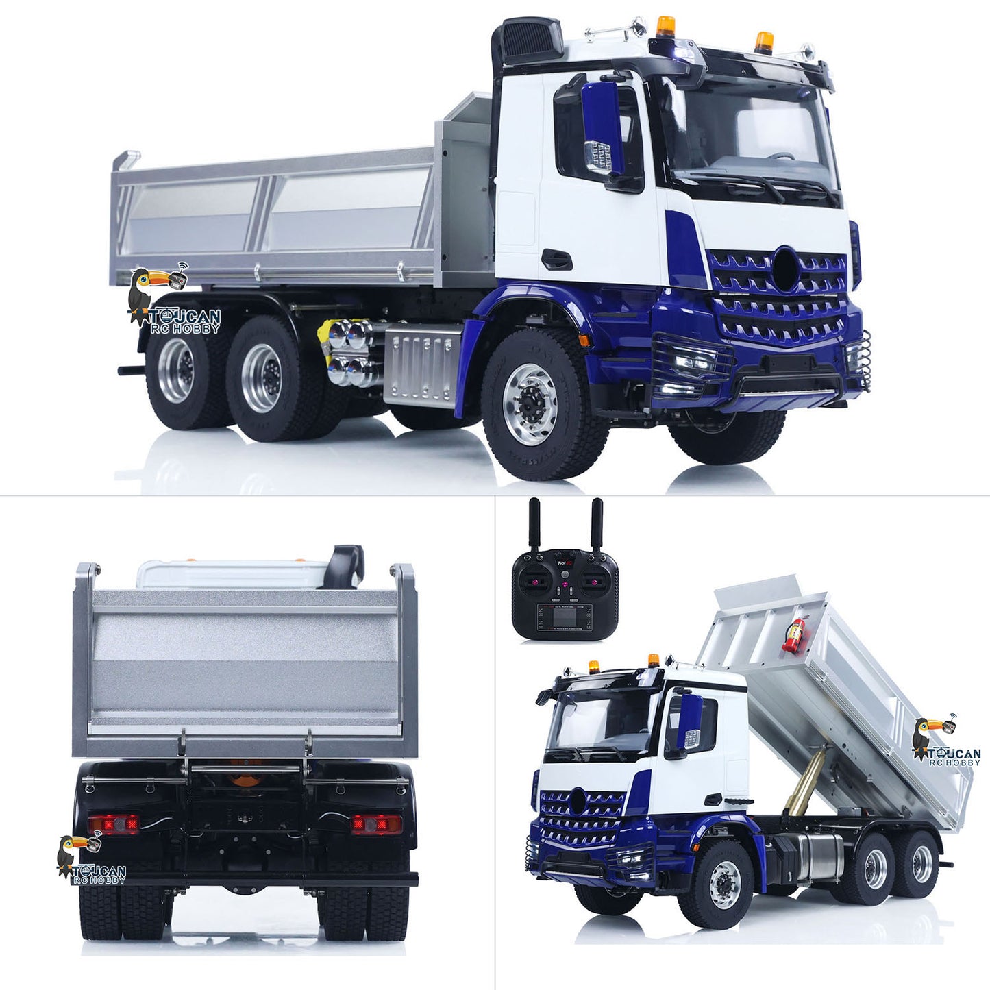 IN STOCK 6x6 Metal Chassis Gearbox 1/14 RC Hydraulic Dump Truck 3348 Radio Controlled Tipper Differential Axle Light Sound HotRC Radio RTR or PNP