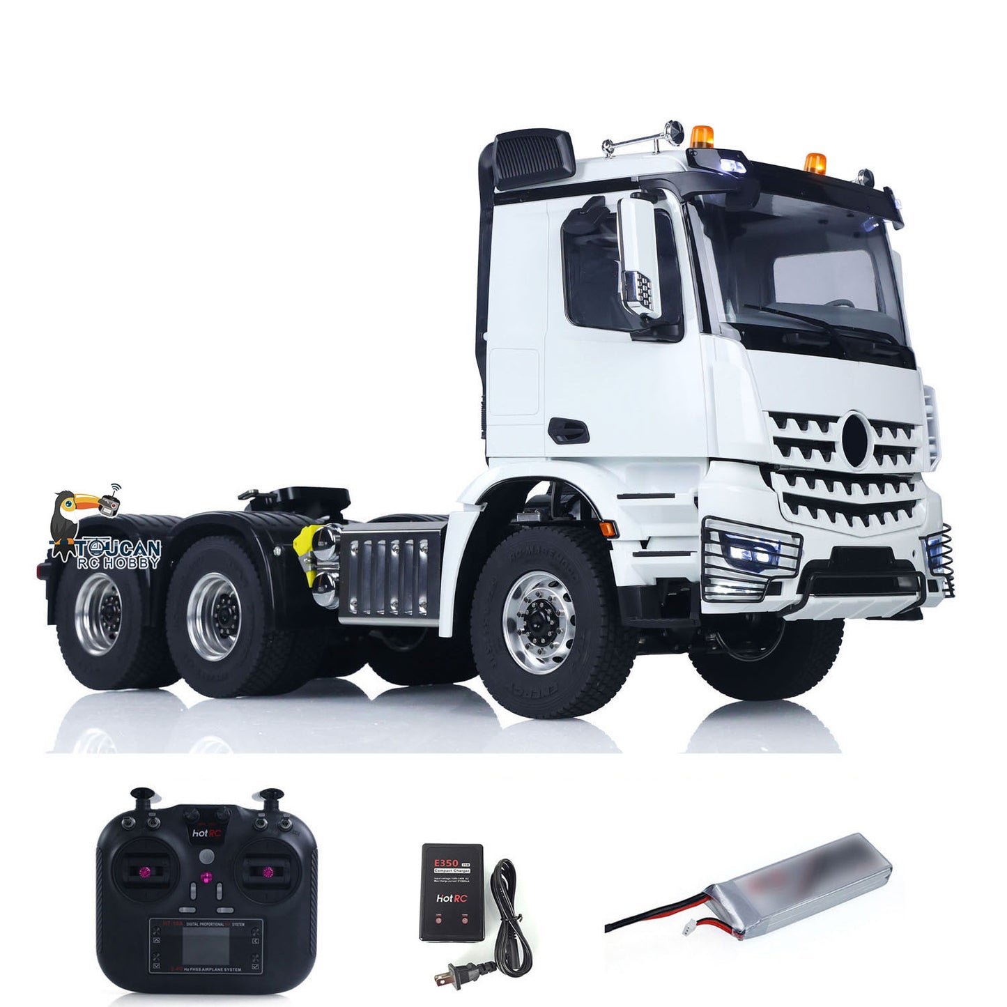 US STOCK RTR 1/14 RC Tractor Truck Radio Battery Metal NO Lock Differential Axles 2Speed Gearbox 6*6 Lorry Car Model for TAMIYA Trailer