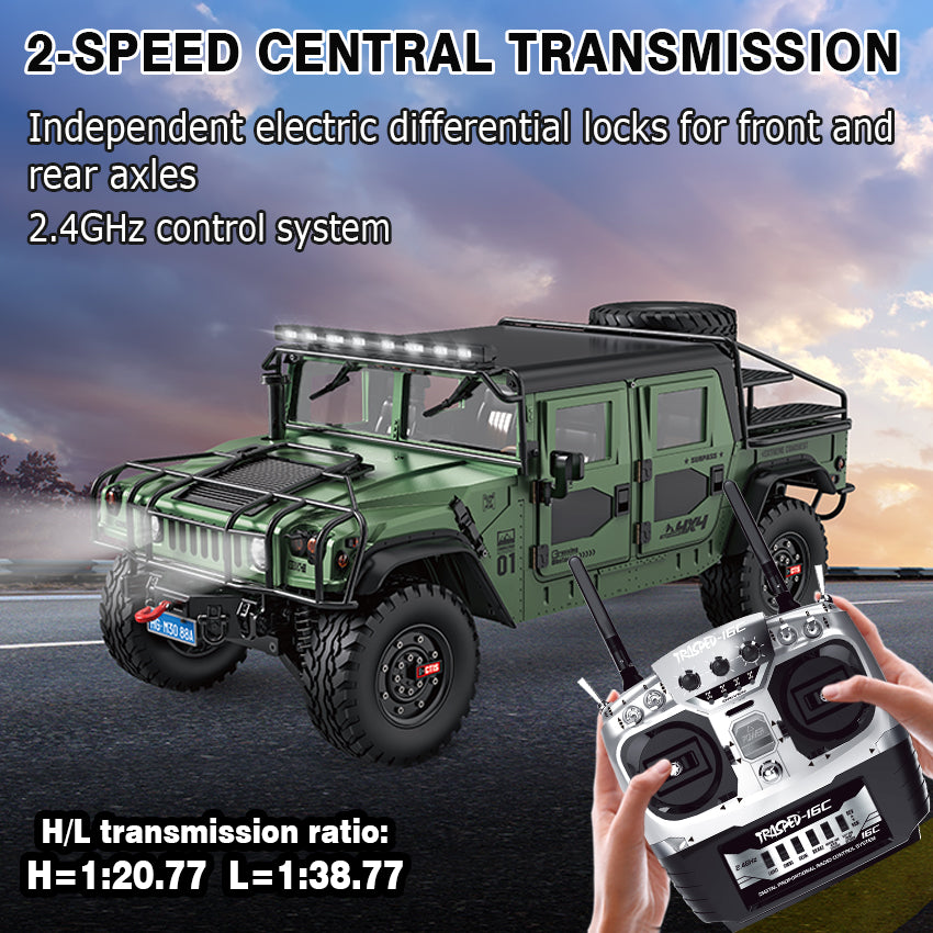 HG P415A Pro 4x4 RC Off-road Vehicle for 1:10 Hummer Pick-up Crawler Sound Light