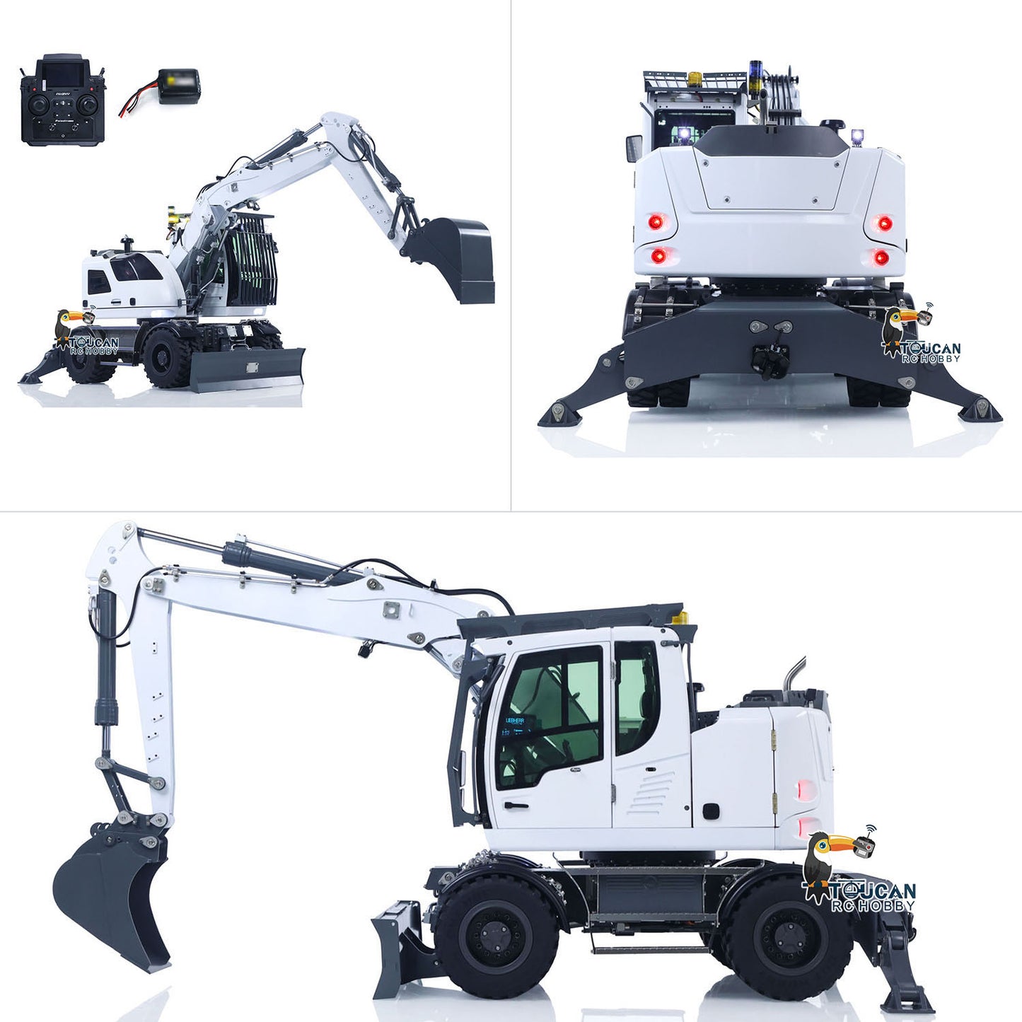 CUT 1/14 Scale 914 8-ways RC Hydraulic Wheeled Excavator