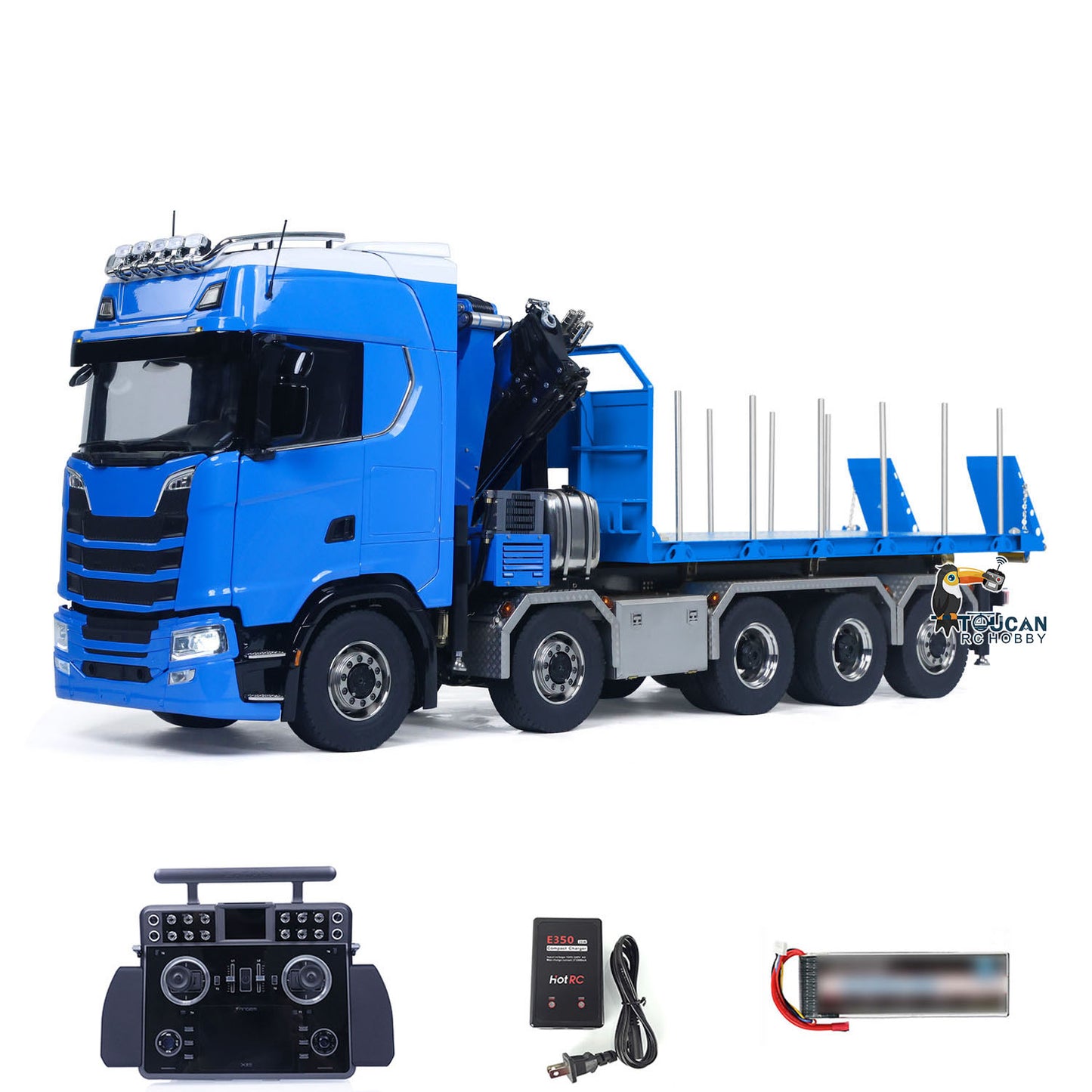 770S 1/14 RC Flatbed Timber 10x10 Metal Hydraulic Crane Radio Control Dump Truck