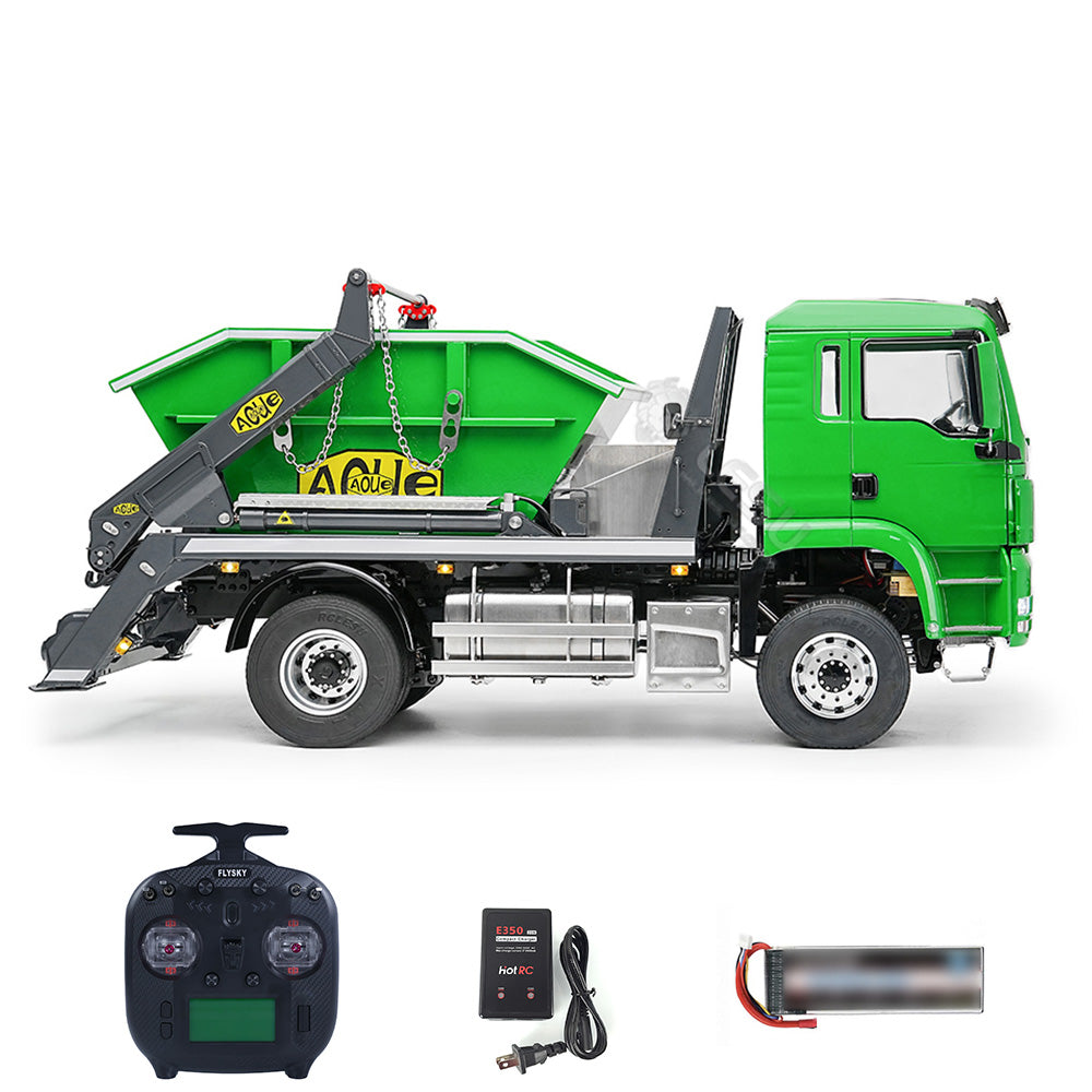 LESU 4X4 1/14 RC Hydraulic Swing Arm Garbage Truck Skip Loader TGS Paintied Car