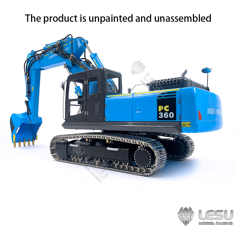 LESU 1/14 RC Excavatrice hydraulique AOUE-ET36L Kits de pelle électrique Komatsu PC360 à 3 bras
