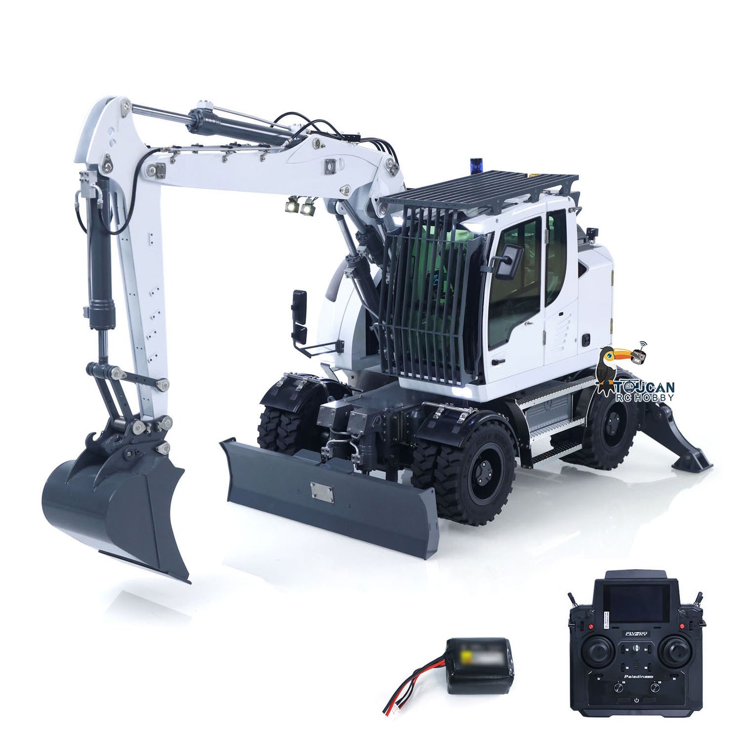 CUT 1/14 Scale 914 8-ways RC Hydraulic Wheeled Excavator
