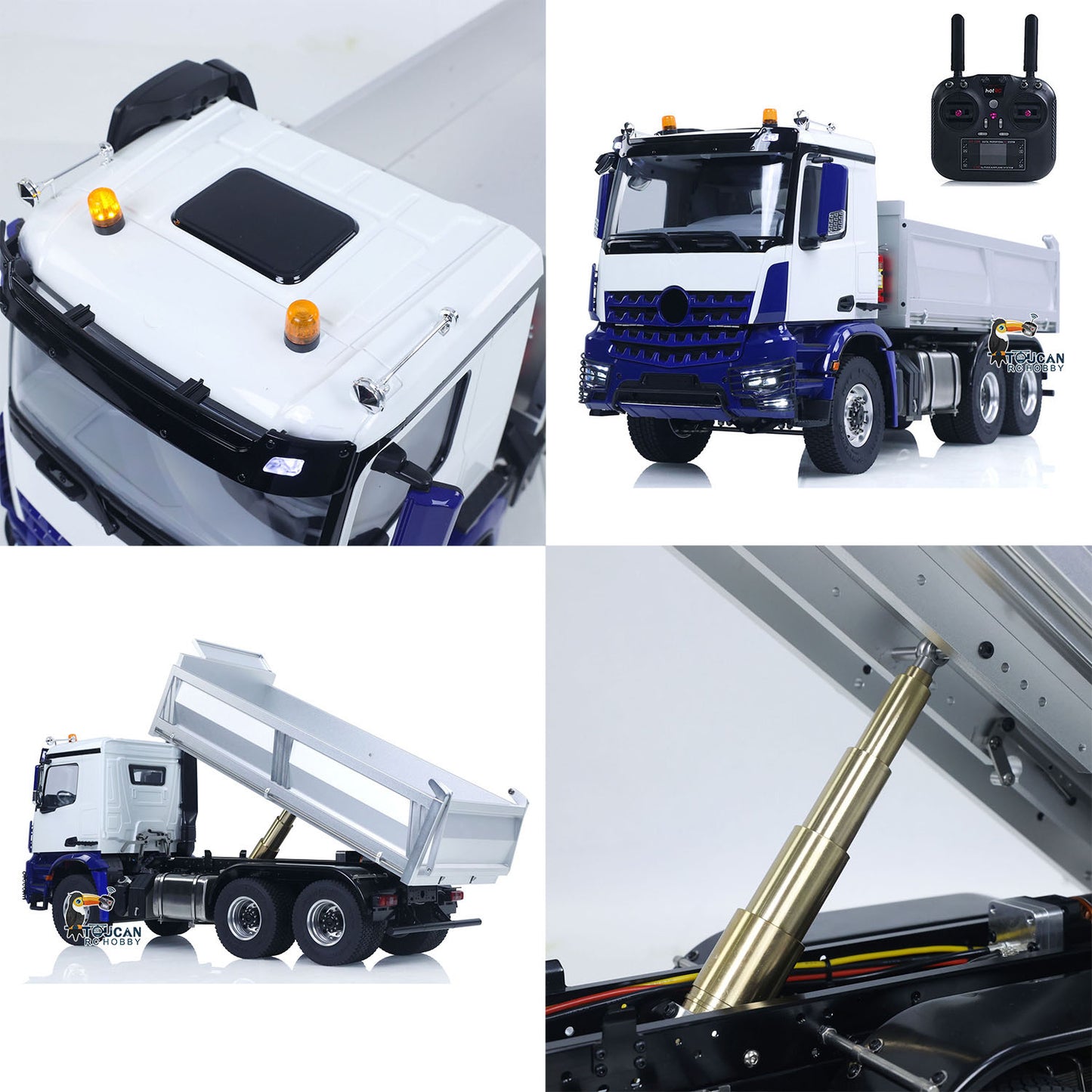 IN STOCK 6x6 Metal Chassis Gearbox 1/14 RC Hydraulic Dump Truck 3348 Radio Controlled Tipper Differential Axle Light Sound HotRC Radio RTR or PNP