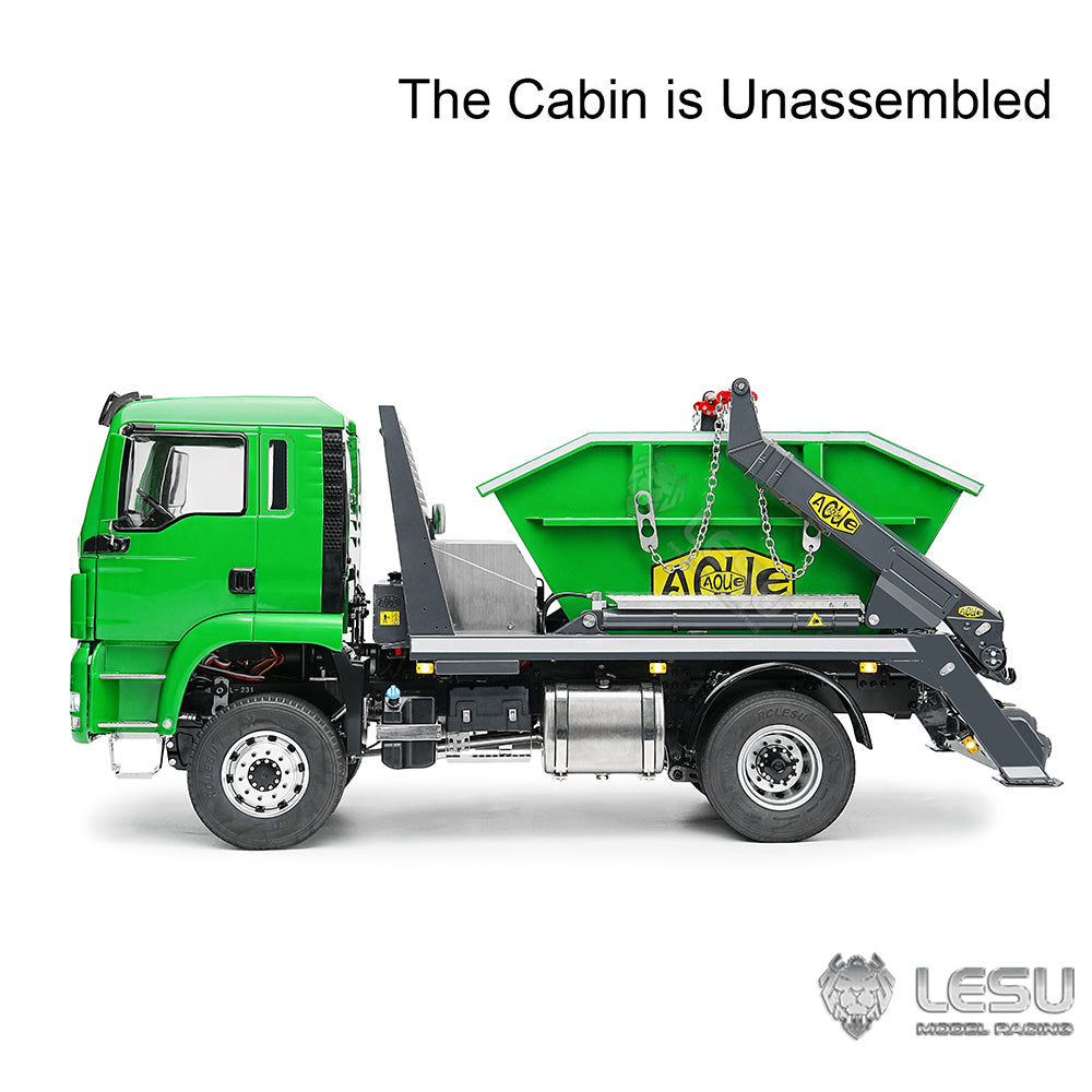 LESU 4X4 1/14 RC Hydraulic Swing Arm Garbage Truck Skip Loader TGS Paintied Car