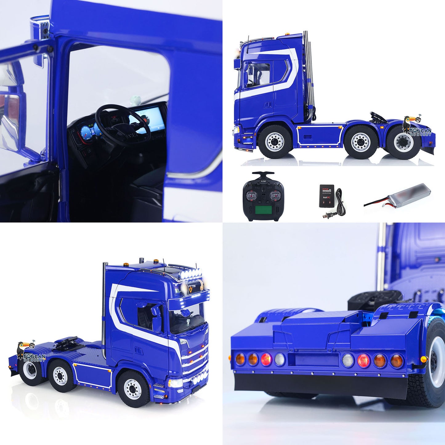 TOUCAN 770S 1/14 RC Tractor Truck 6X6 Metal Chassis Axle Locks 3Speed RTR Smoke Sound Light Unit Cabin Suspension ST8
