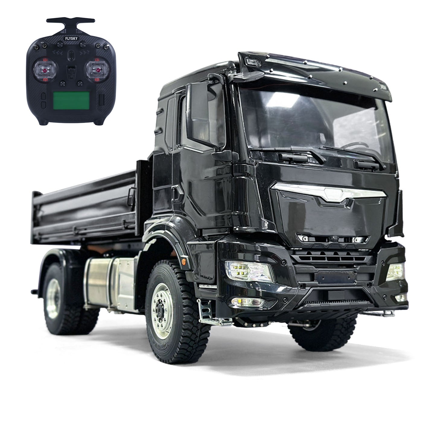 Camion à benne basculante hydraulique RC 4x4 avec cabine en métal 1/14