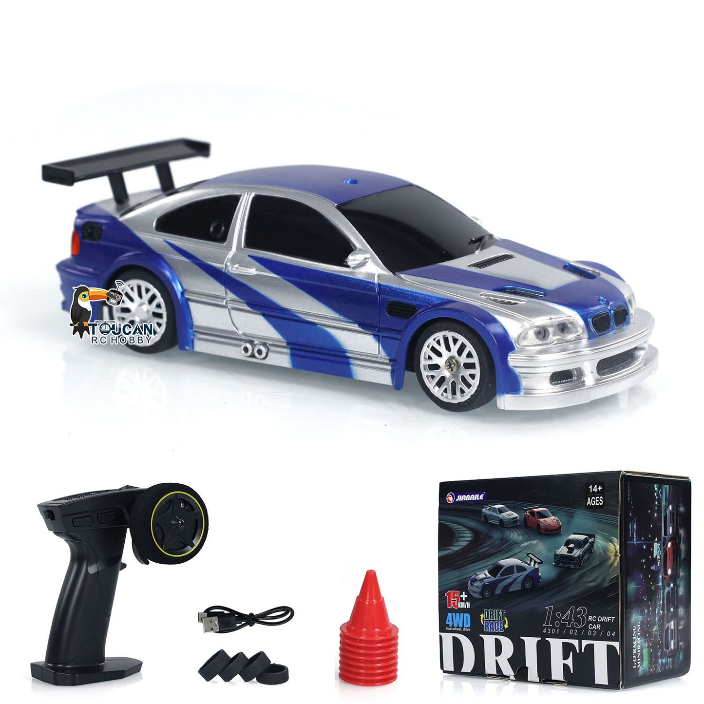 【FREE SHIPPING】US STOCK 4PCS 1/43 Radio Control Drift Car 4WD RC 2.4g Mini Race Car High Speed Model Toy
