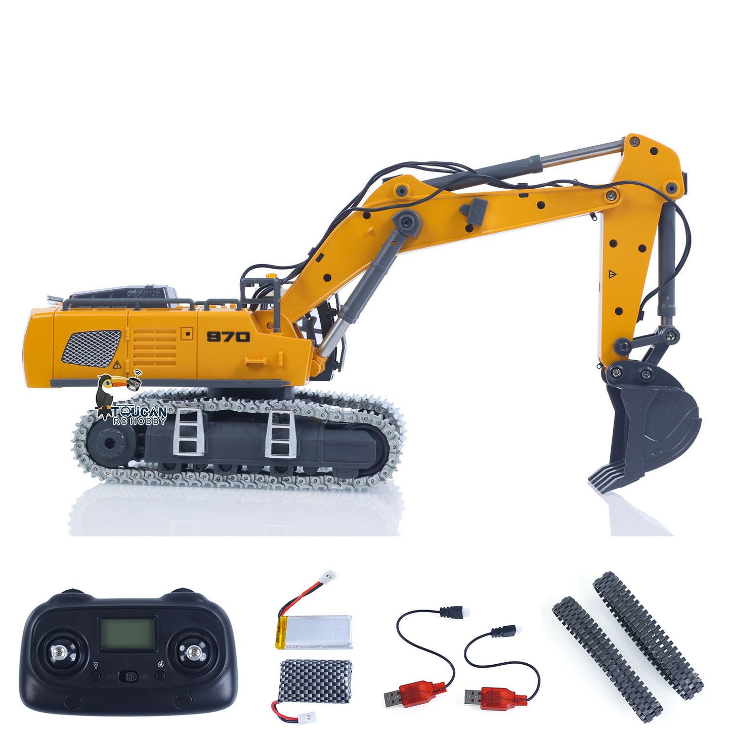 1/50 RC Excavator K970 Engineering Vehicle Remote Control Electric Lifting Digger Metal Bucket Tracks Light Sound RTR Battery