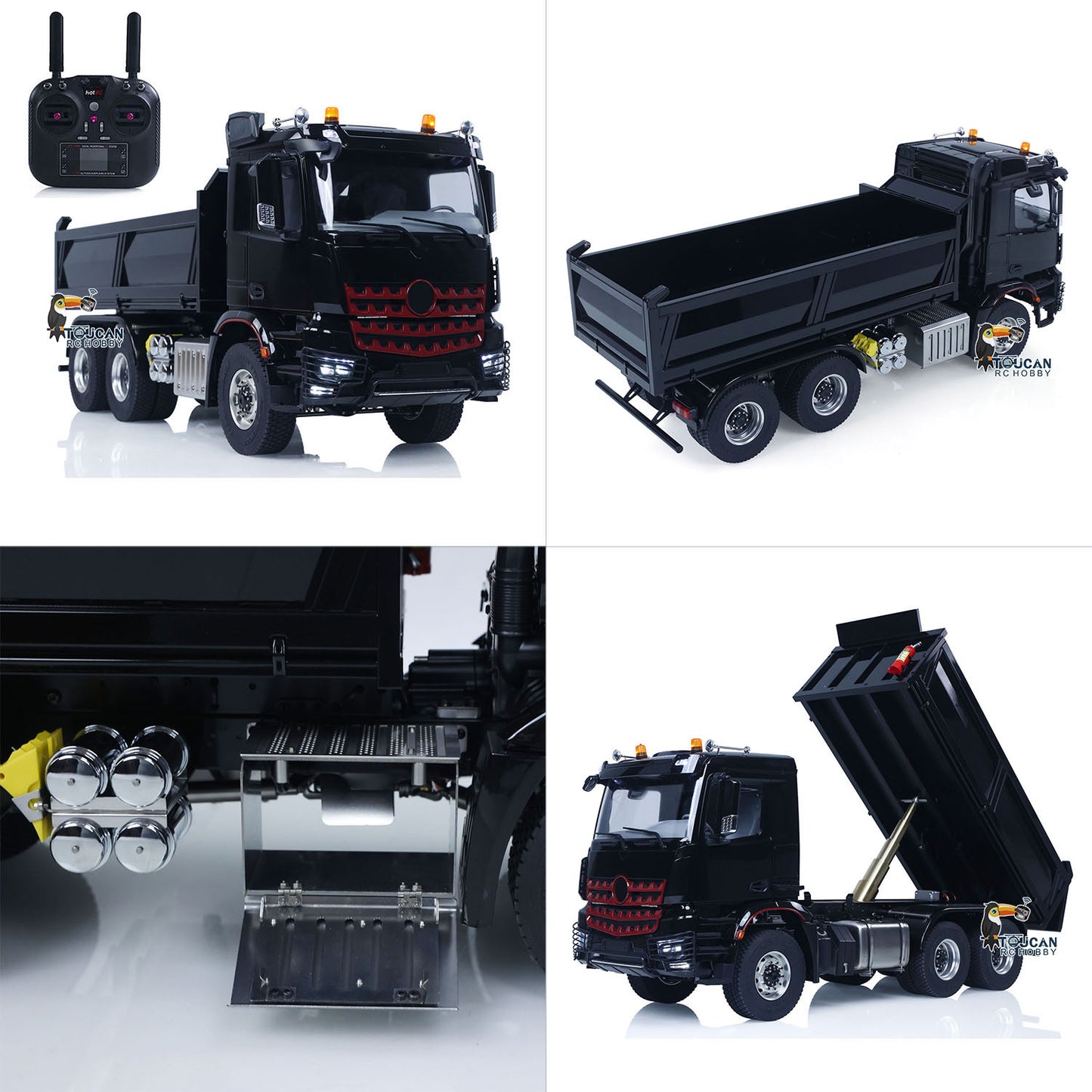 IN STOCK MDMODEL 3348 6x6 Metal Chassis 1/14 RC Hydraulic Dump Truck Remote Control Tipper 2Speed Gearbox Light Sound HotRC Radio RTR or PNP