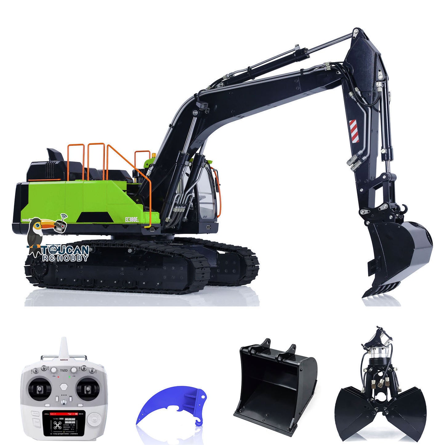 Excavatrice hydraulique RC 1:14 EC380 Pelle électrique sans fil sur chenilles