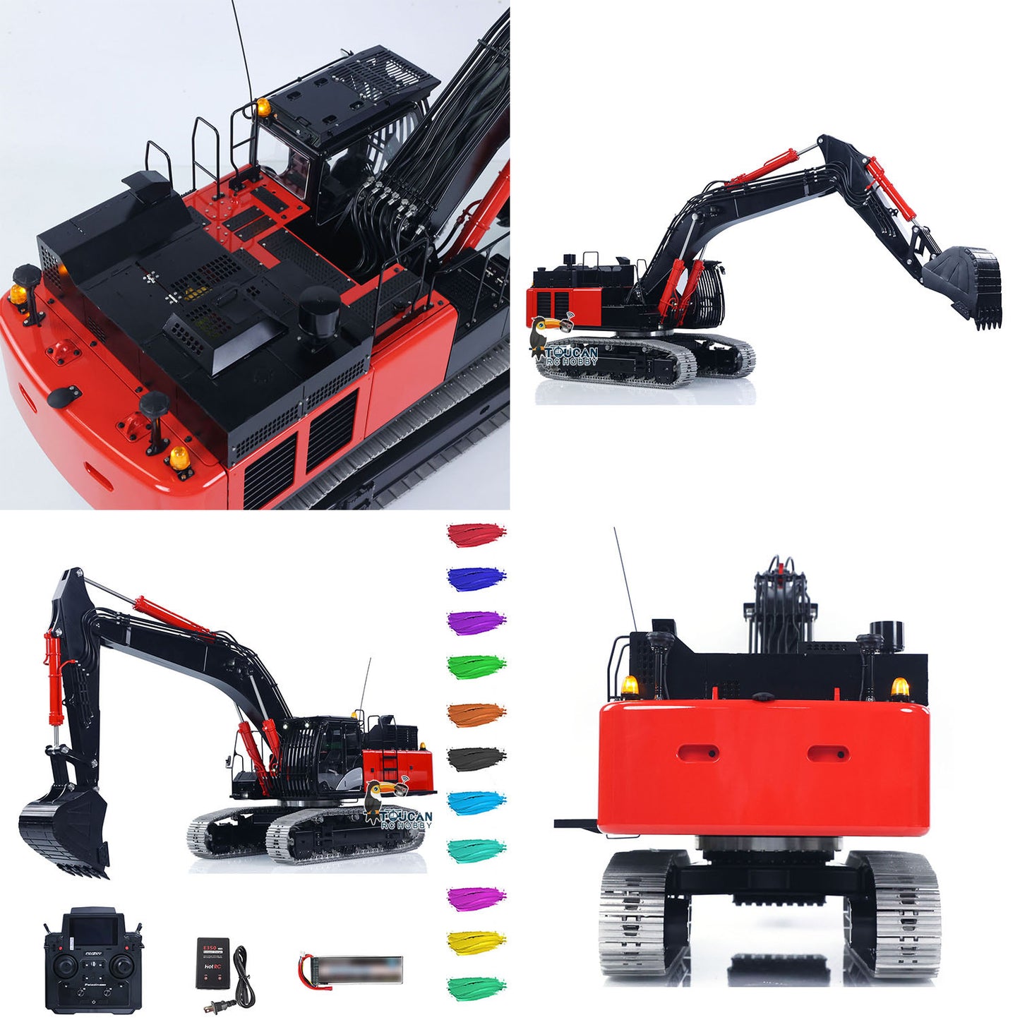 LESU 1/14 RC Hydraulic Excavator Aoue ZX490 RTR CNC Metal 6CH Valve Light Sound Paladin PL18EV Lite
