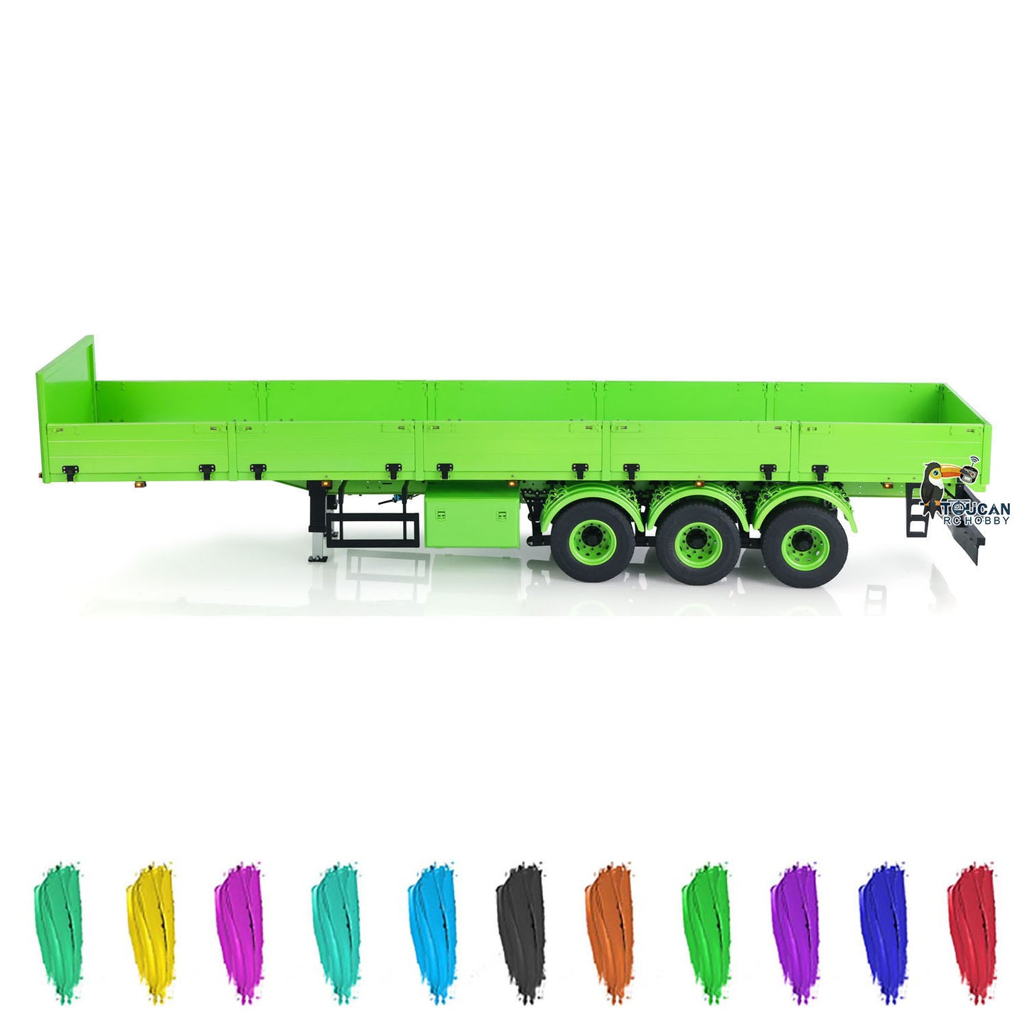 3 Axles 1/14 Metal Semi Trailer Manual Lifting Legs Lights for Remote Control Tractor Truck DIY TAMIYA Lorry Model RC Dump Truck