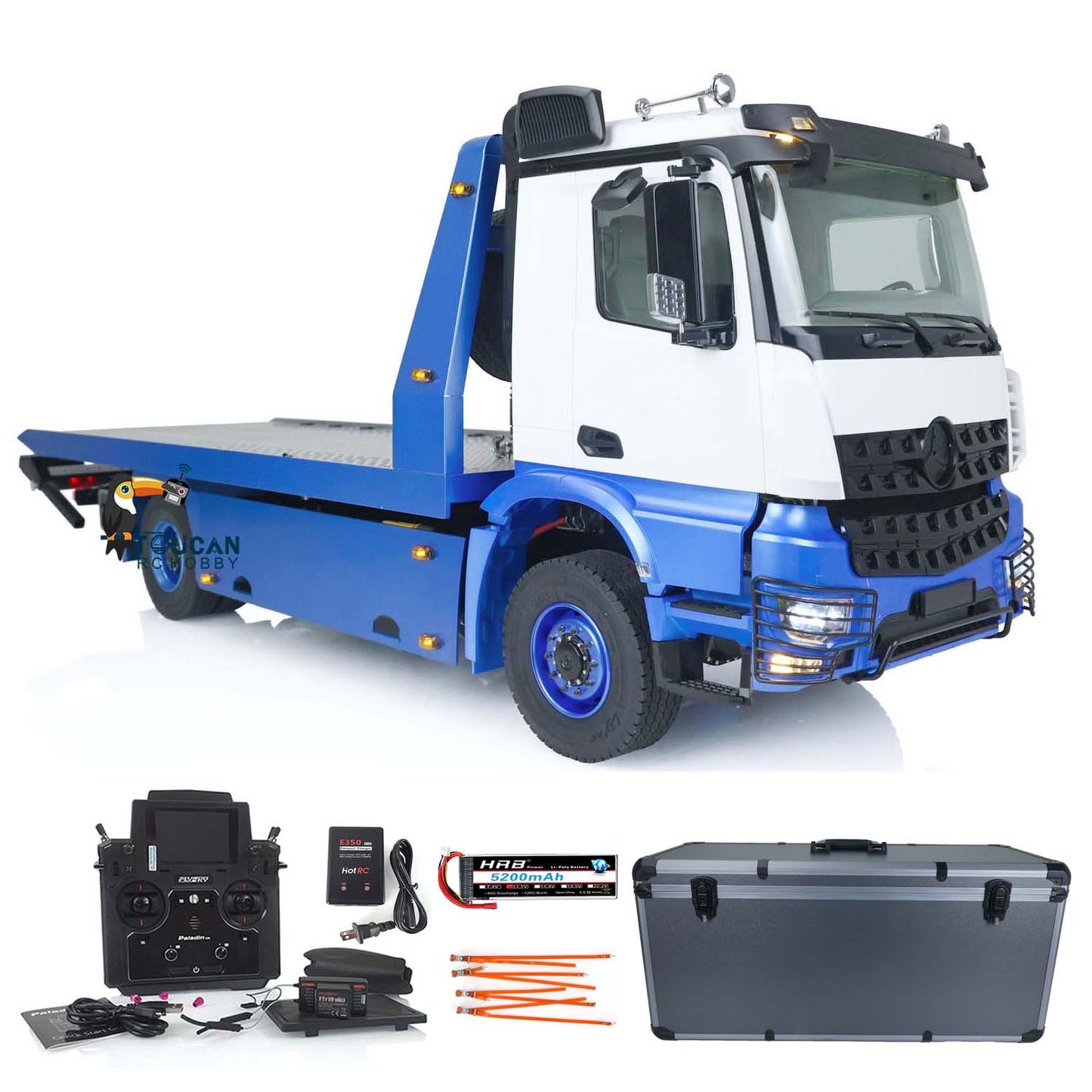 JDMODEL-196 1/14 4x4 Metall montiert lackiert RC RTR hydraulischer Pritschenwagen Abschleppwagen Bergungsfahrzeug