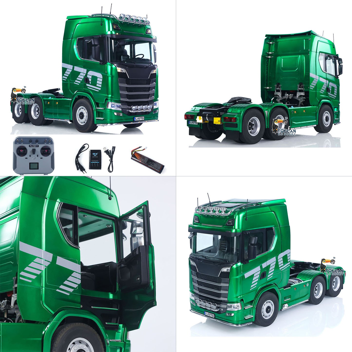 KABOLITE 1/14 770S RC Tractor Truck 6x6 Remote Control Lorry Car 2Speed Gearbox Differential Lock Battery Radio RTR Model