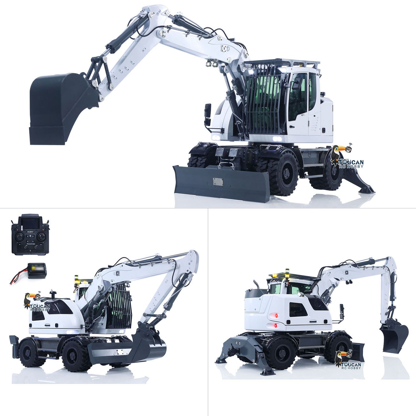 CUT 1/14 Scale 914 8-ways RC Hydraulic Wheeled Excavator