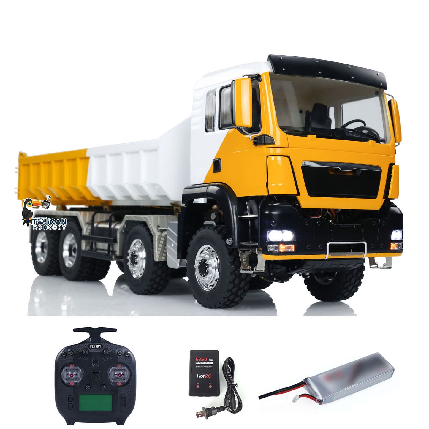 LESU 8x8 1/14 RC Camion à benne basculante hydraulique RTR Radio Control Voitures à benne basculante complète Lumières Sons