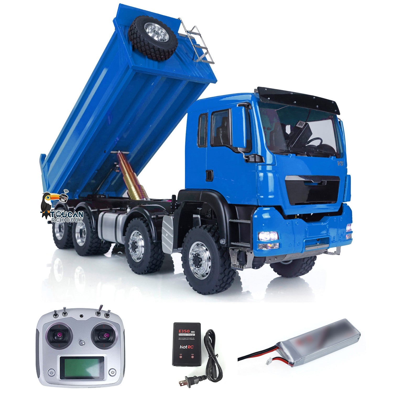 LESU 1/14 MAN 8x8 Dumper hydraulique RC Camion bascule marche/arrêt DEL LESU 1/14 MAN 8x8 Dumper hydraulique RC Camion bascule marche/arrêt DEL