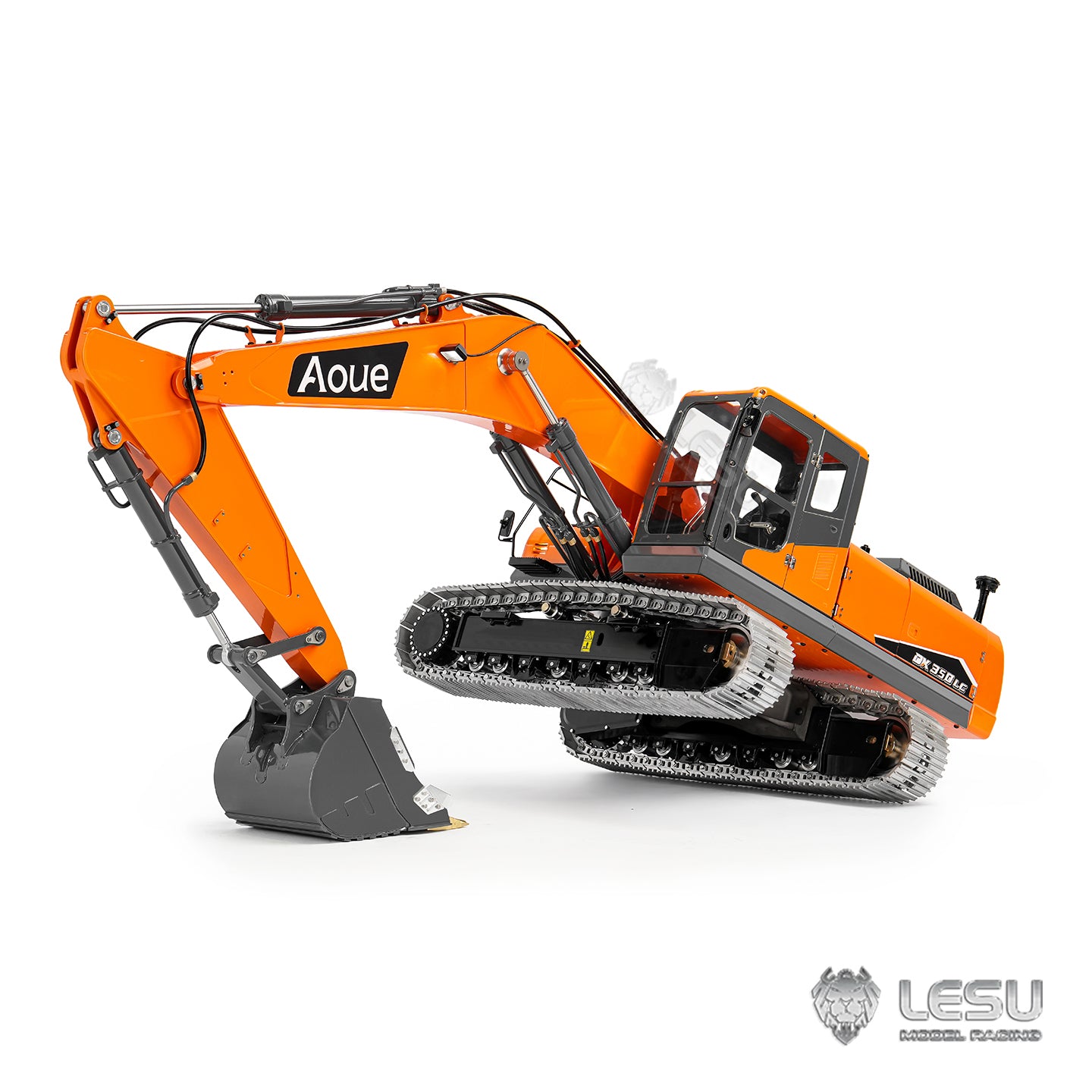 LESU 90% Metal 1/14 RC Hydraulic Digger Aoue DX350LC Remote Control Excavator Finished Model 3CH Valve Relief Valve 4MPA Pump